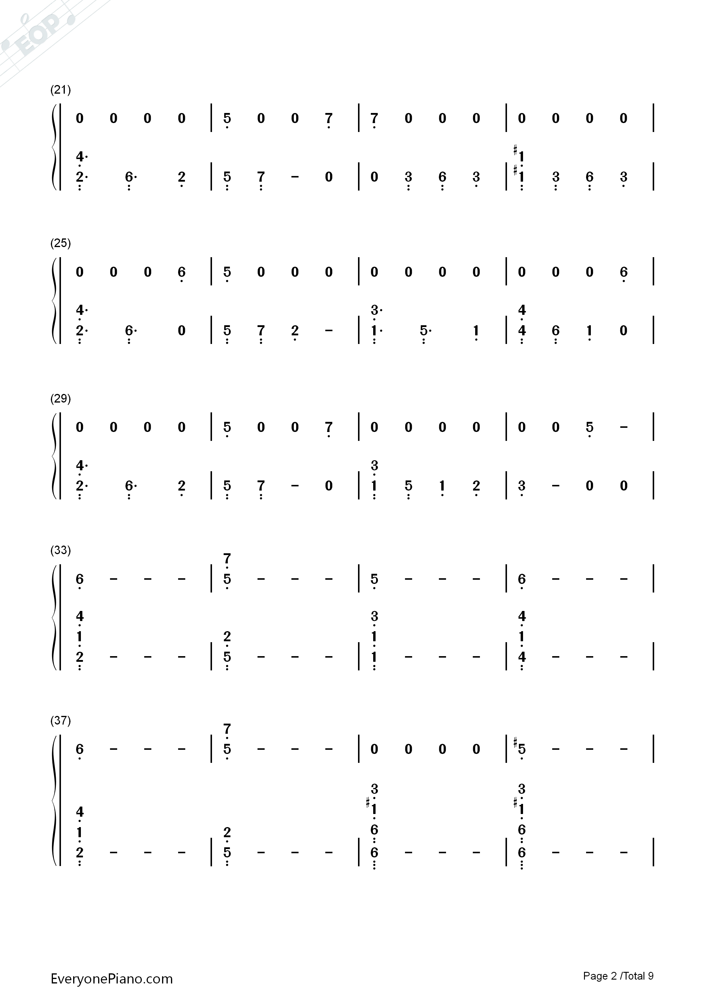 Rain钢琴简谱_The_Script演唱