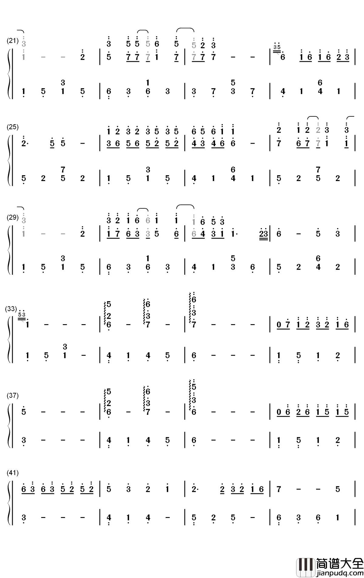 夢の歩みを見上げて钢琴简谱_数字双手_松本文纪