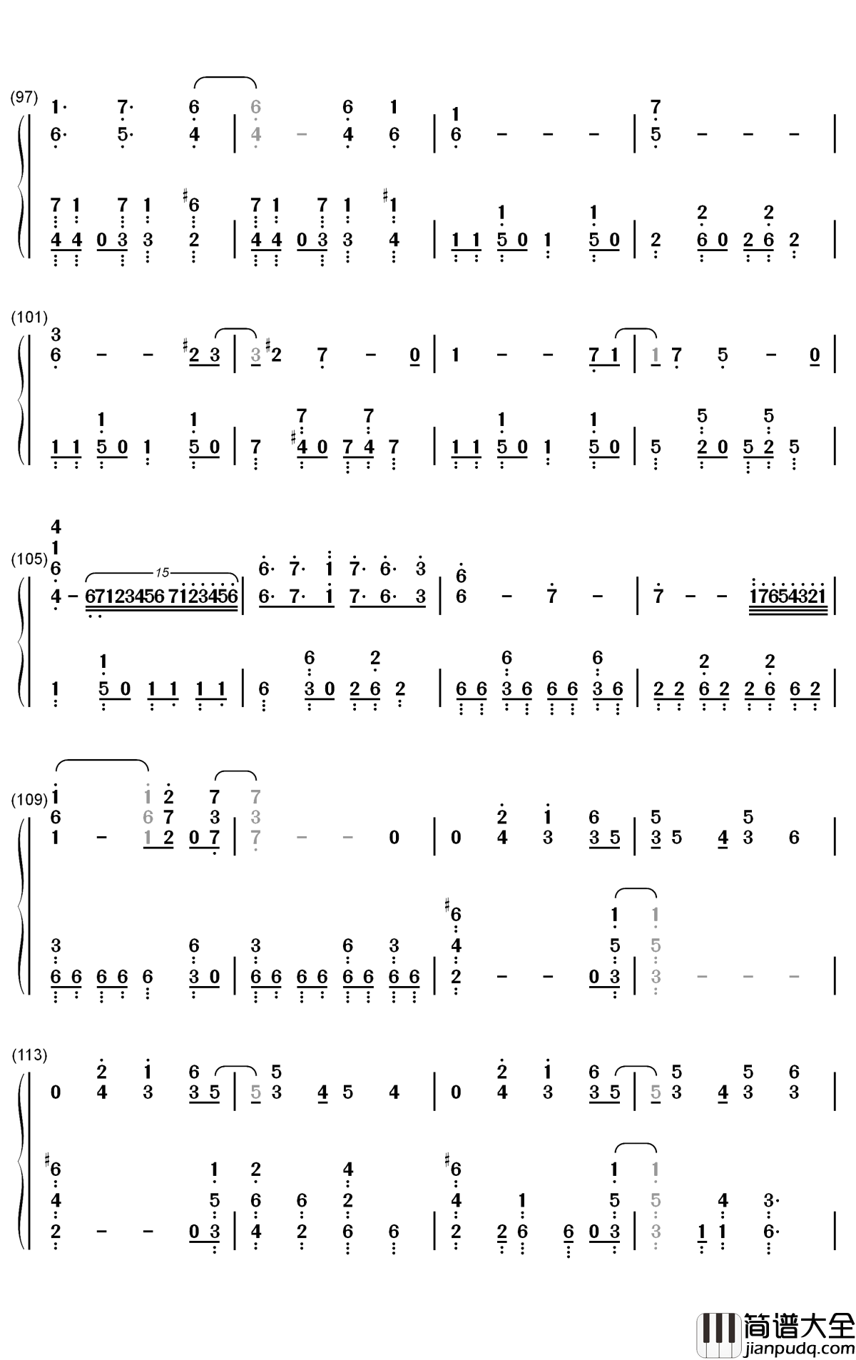 Black_Shout钢琴简谱_数字双手_Roselia
