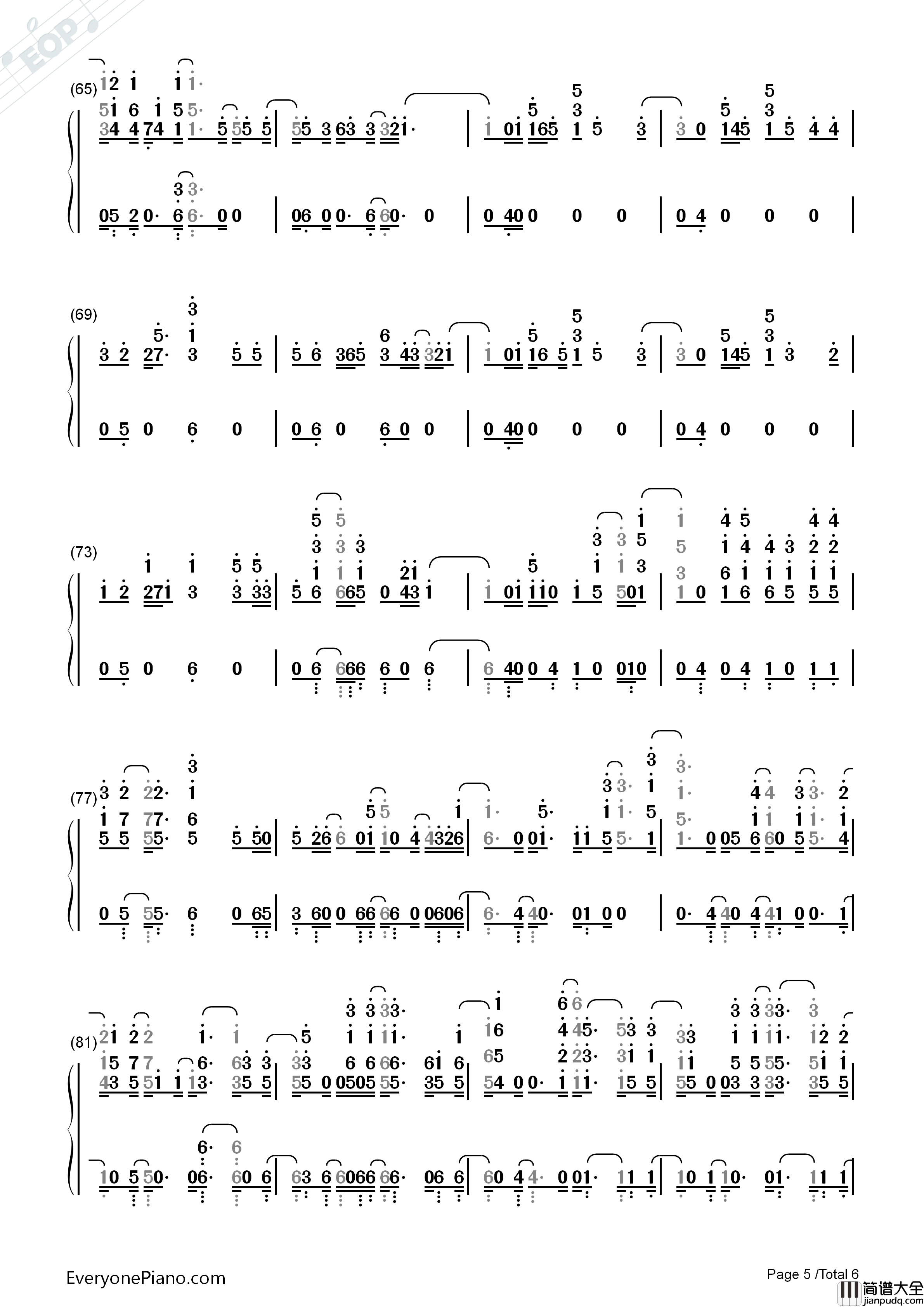 Your_Song钢琴简谱_Rita_Ora演唱