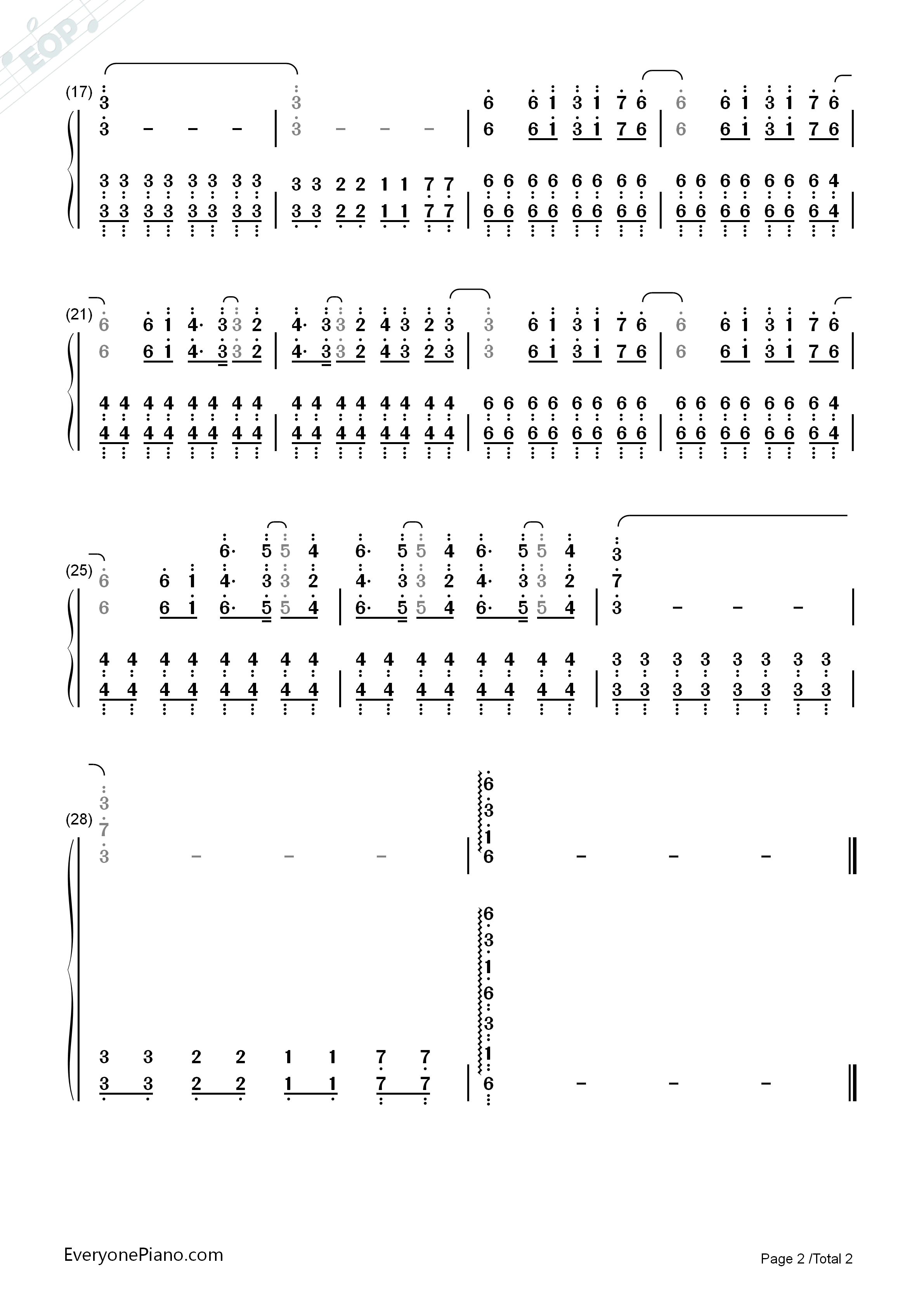 Just_Blue钢琴简谱_Space演唱