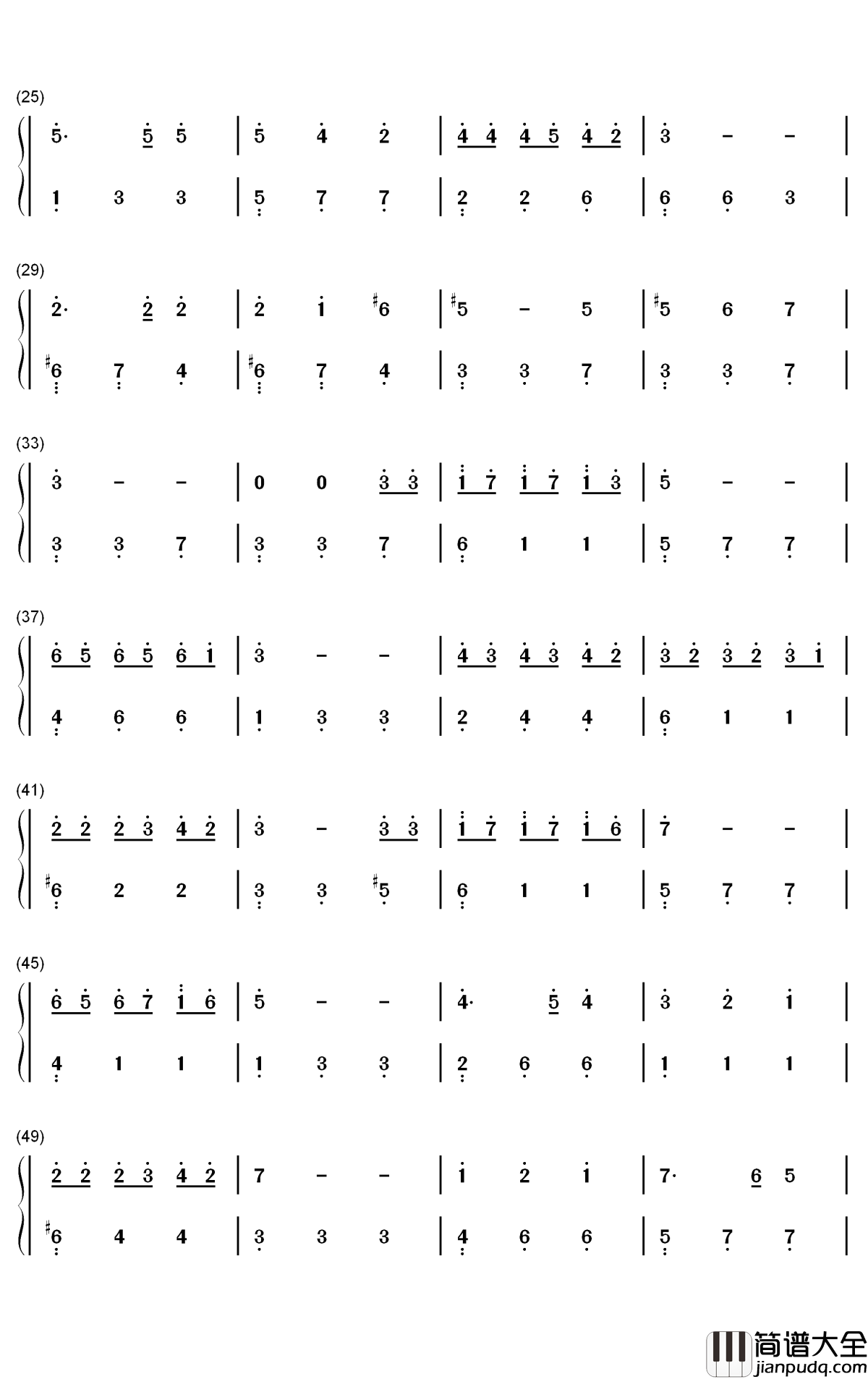 匆匆那年钢琴简谱_数字双手__王菲
