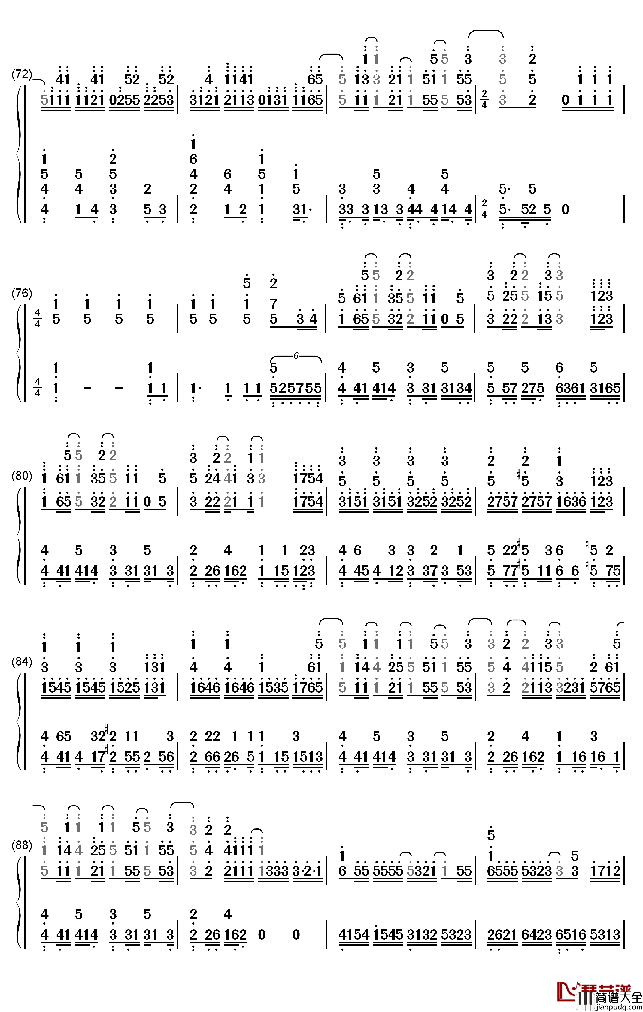 愛にできることはまだあるかい钢琴简谱_数字双手_Radwimps