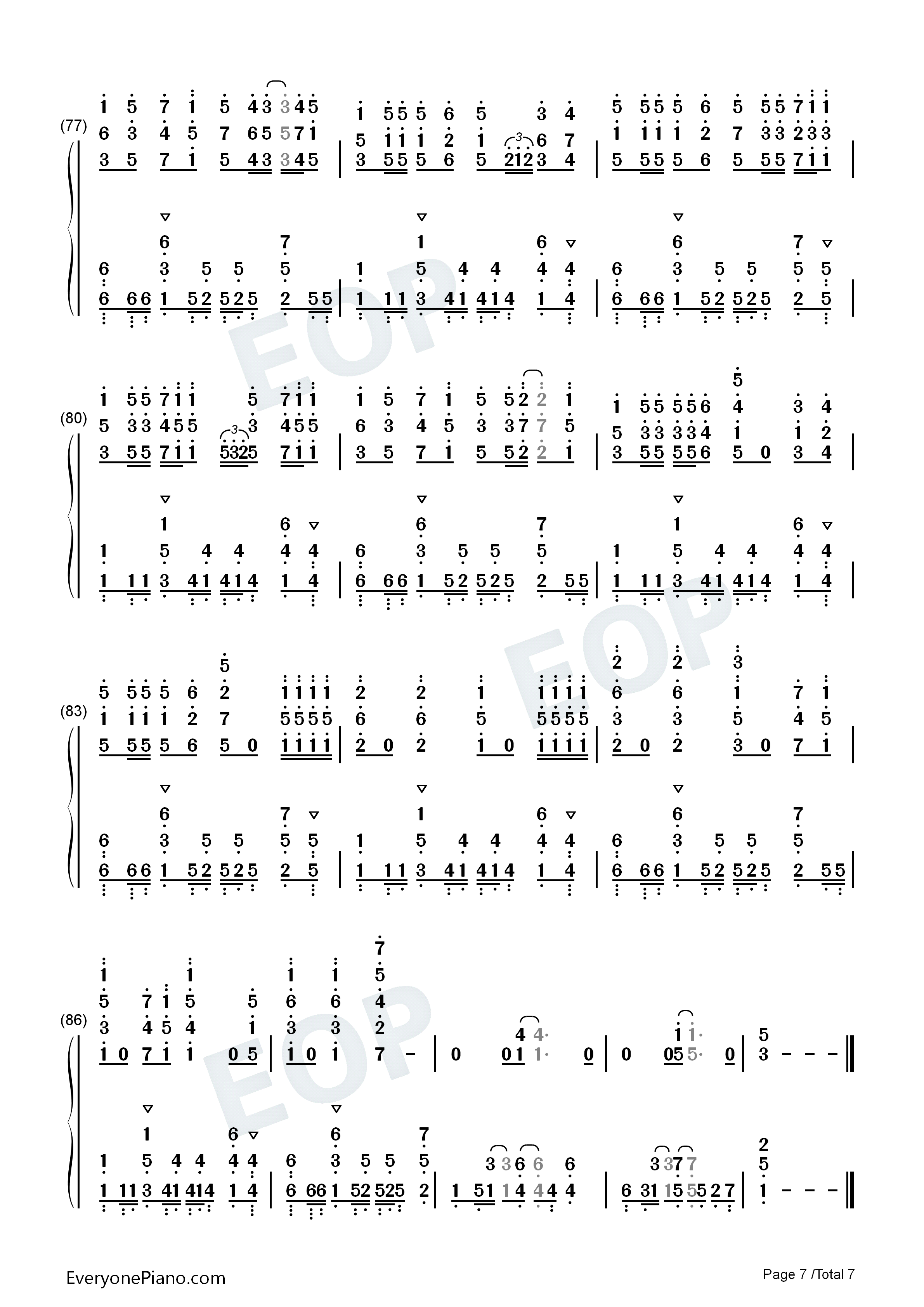 Only_one_yell钢琴简谱_9_tie演唱