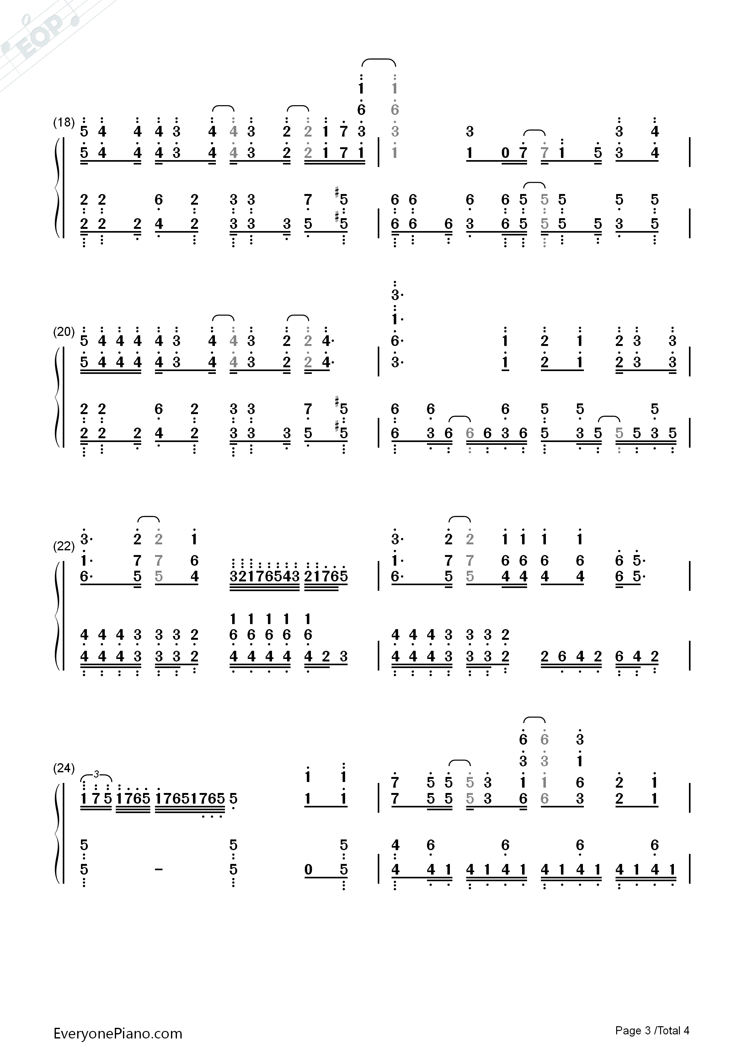 Over_and_Over钢琴简谱_やなぎなぎ演唱