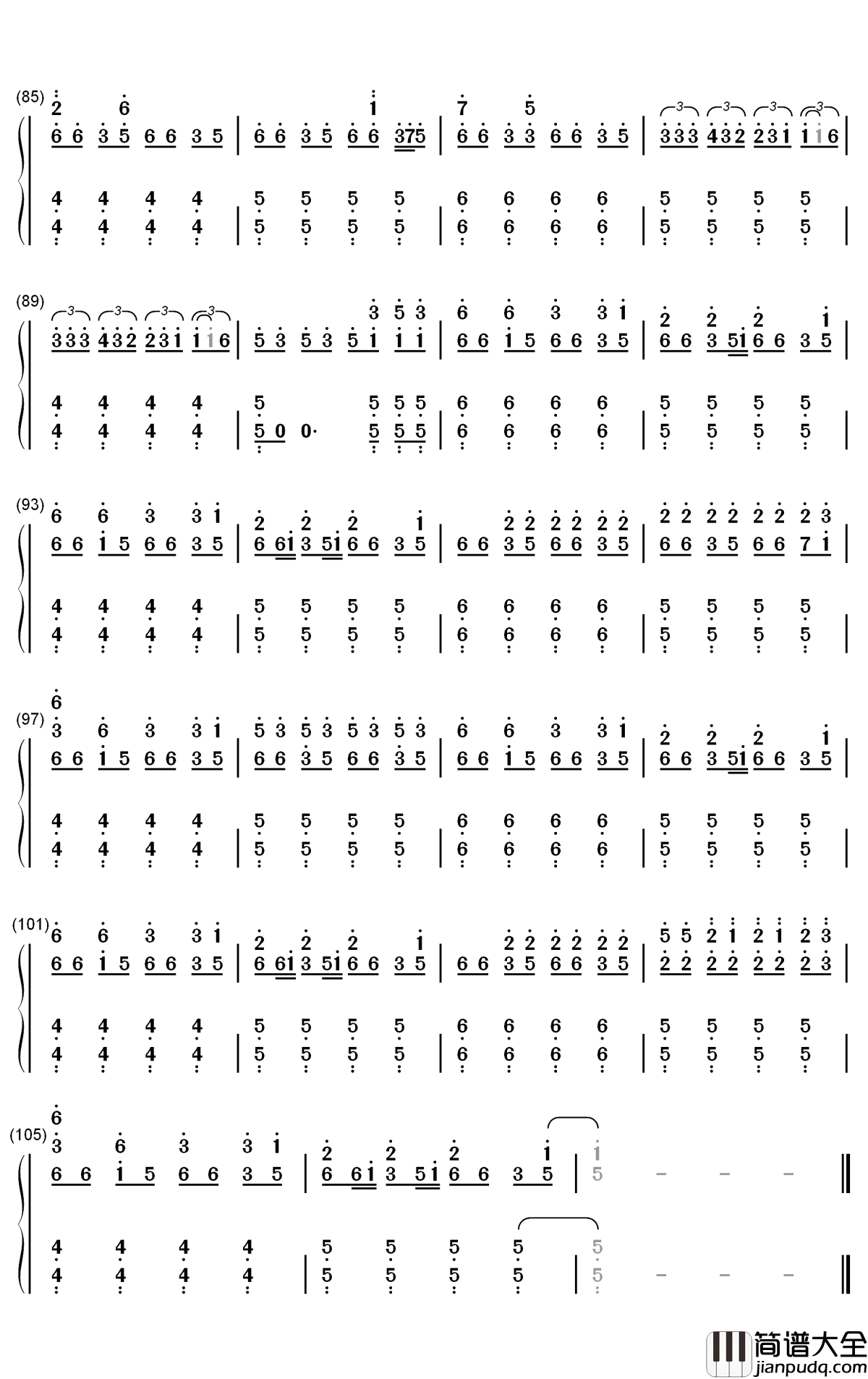 ON简谱_防弹少年团歌曲_数字双手曲谱