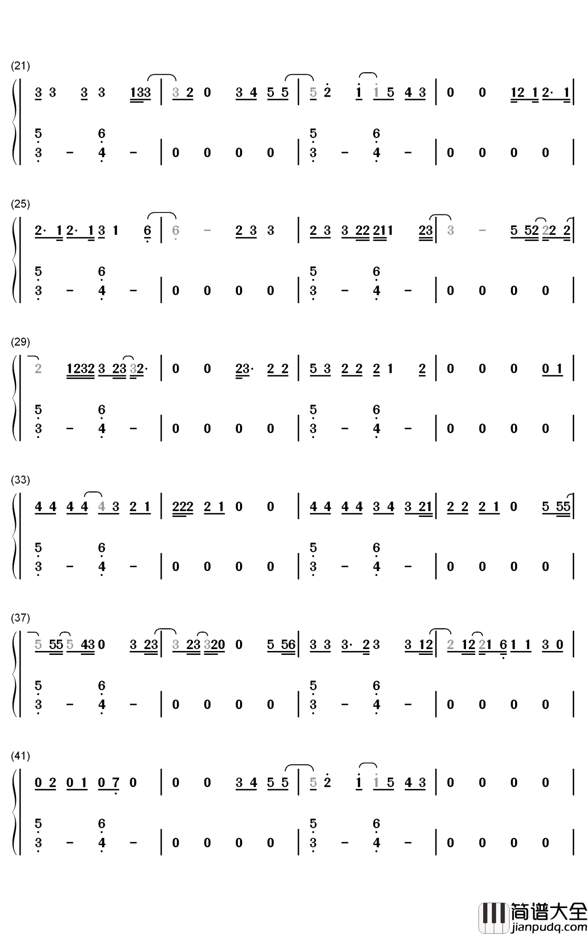 At_Least_For_Now钢琴简谱_数字双手_Justin_Bieber