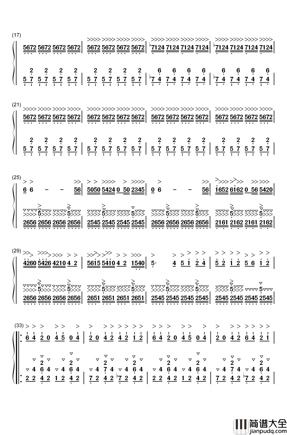 Castle_in_the_Sky钢琴简谱_数字双手_猎豹移动公司