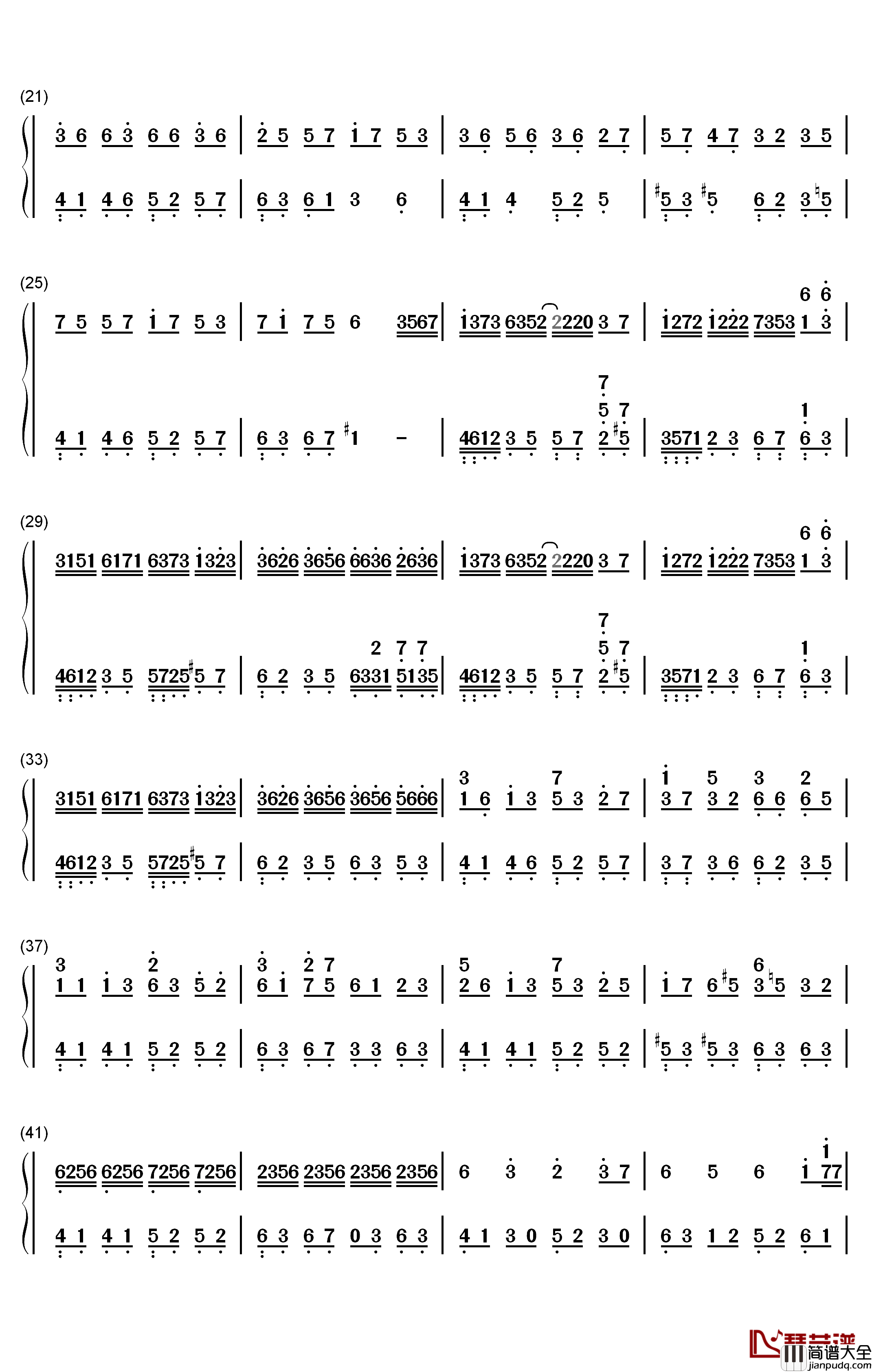 Dream_Meets钢琴简谱_数字双手_s_zero_pie