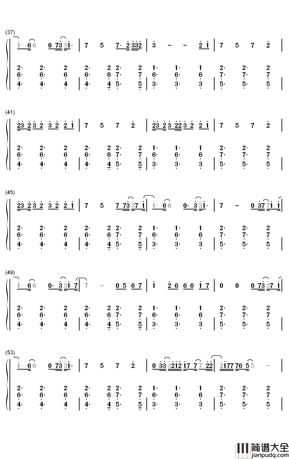 Fever钢琴简谱_数字双手_Dua_Lipa_Angèle