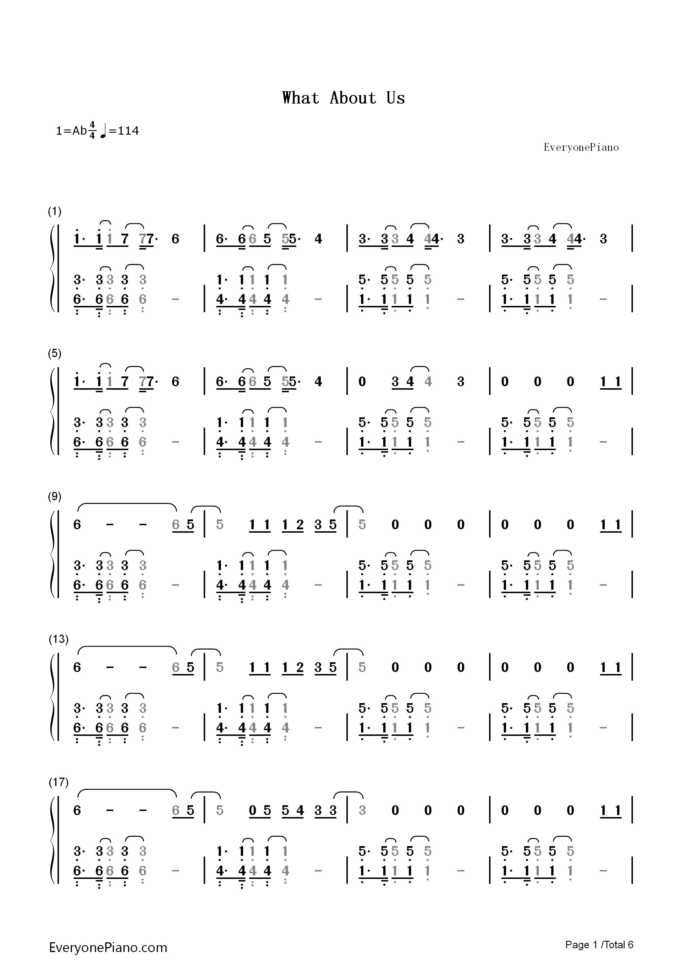 What_About_Us钢琴简谱_P!nk演唱
