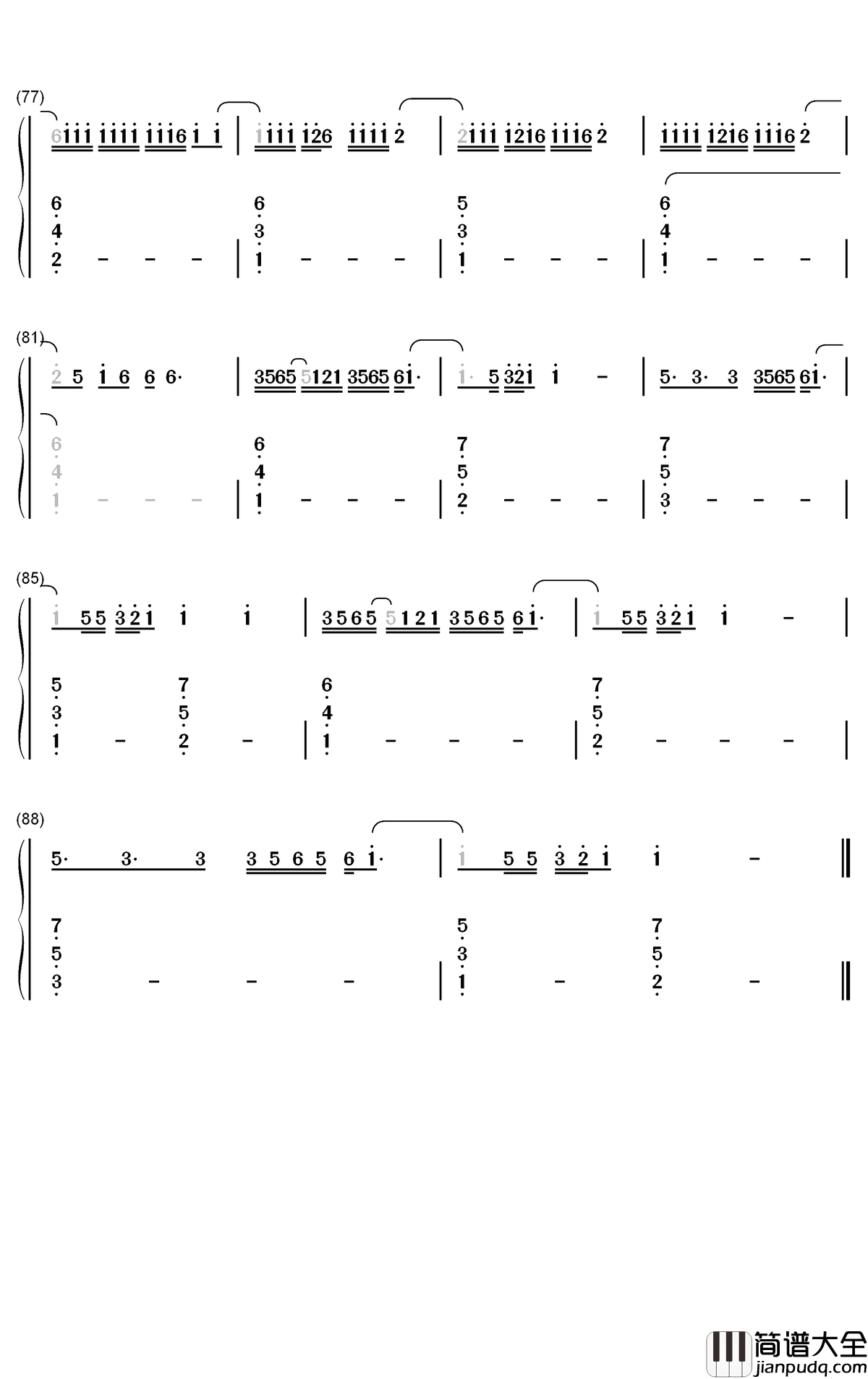 More_and_More钢琴简谱_数字双手_TWICE