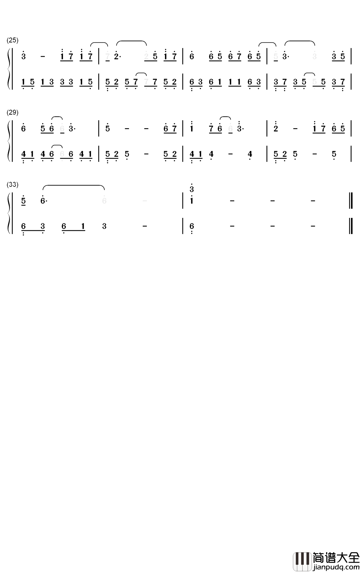 太多钢琴简谱___数字双手_陈冠蒲