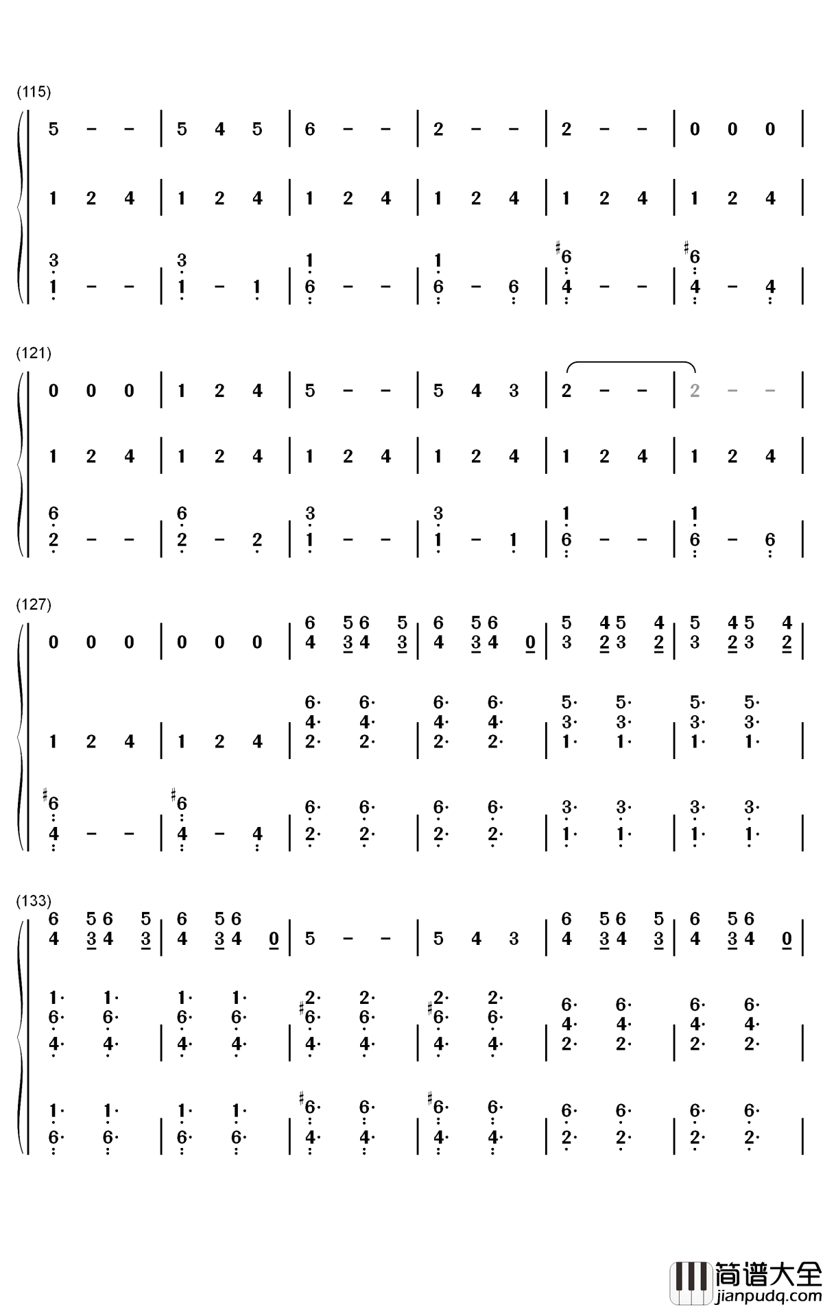 Lover_of_Mine钢琴简谱_数字双手_5_Seconds_of_Summer
