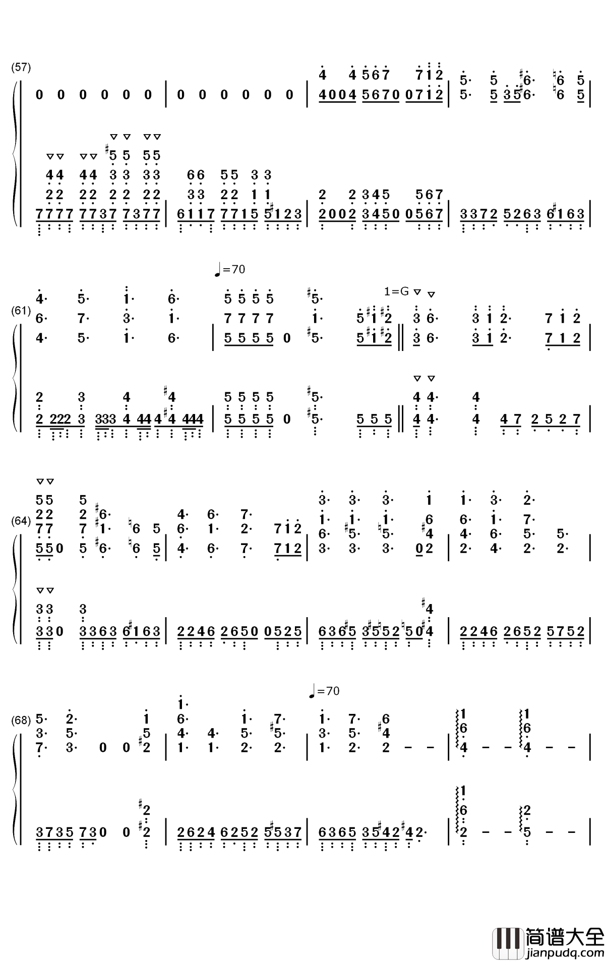 喜欢你钢琴简谱_数字双手_徐佳莹