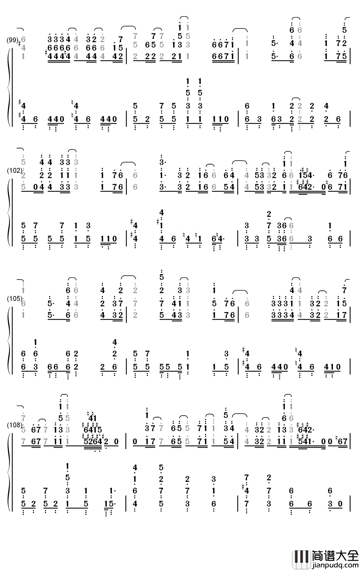 感電钢琴简谱_数字双手_米津玄师