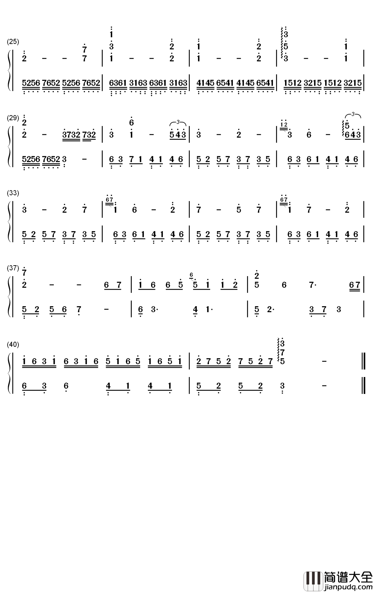Reset钢琴简谱_数字双手_Tiger_JK