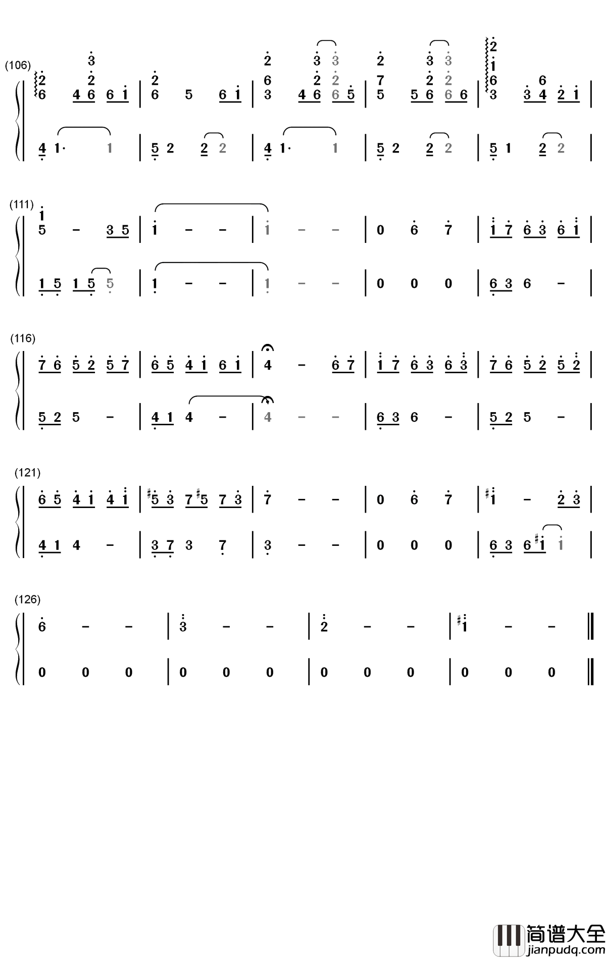 太空钢琴简谱_数字双手_吴青峰