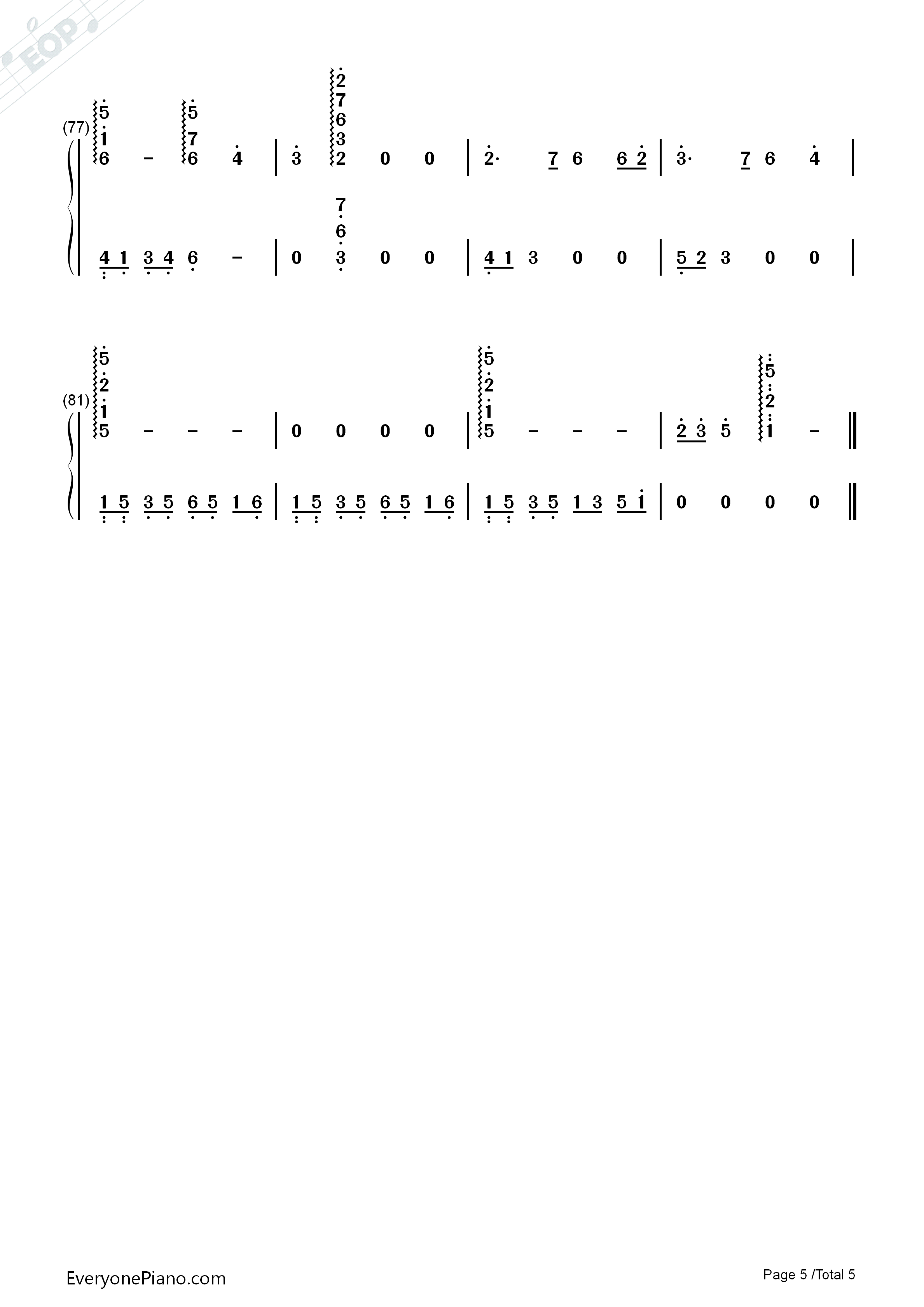 幽灵公主片尾曲钢琴简谱_久石让__Joe_Hisaishi_宫崎骏演唱