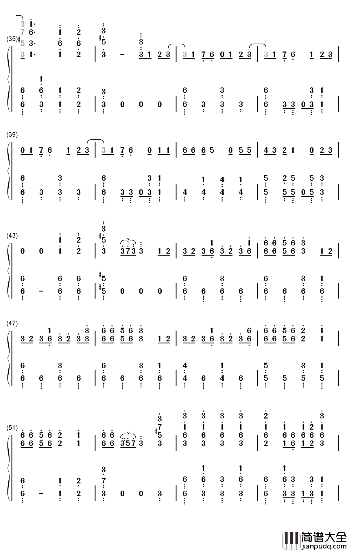 Bang钢琴简谱_数字双手_AJR
