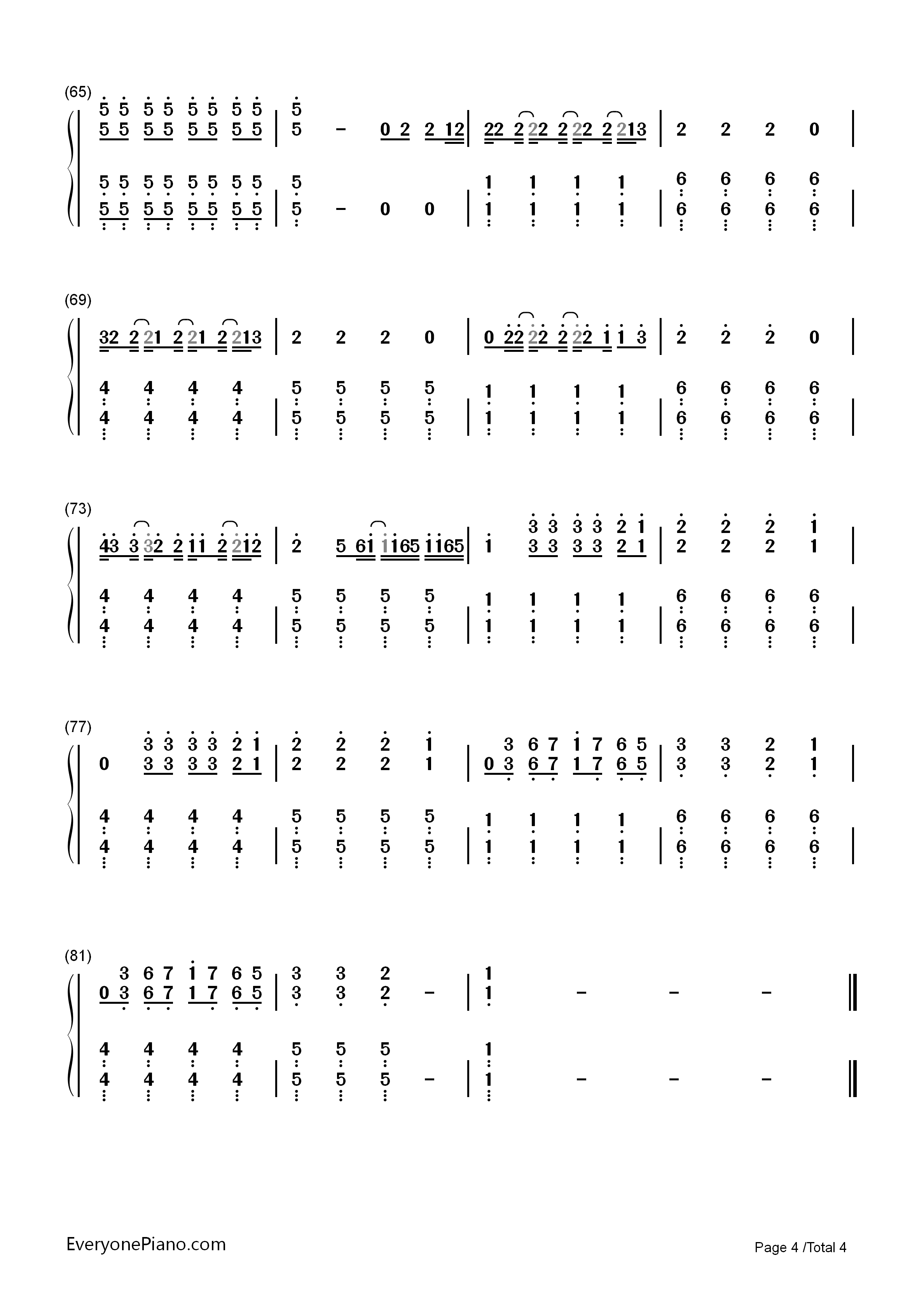 Can't_Stop_The_Feeling钢琴简谱_The_Piano_Guys演唱