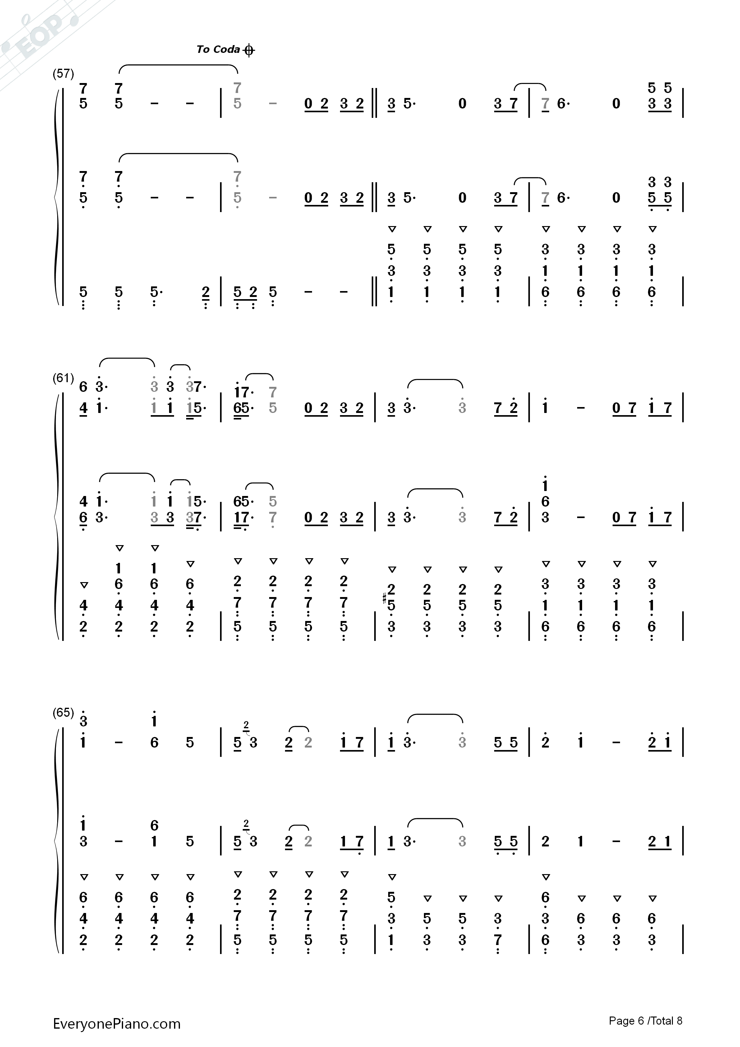 Lucky钢琴简谱_Jason_Mraz_&_Colbie_Caillat演唱