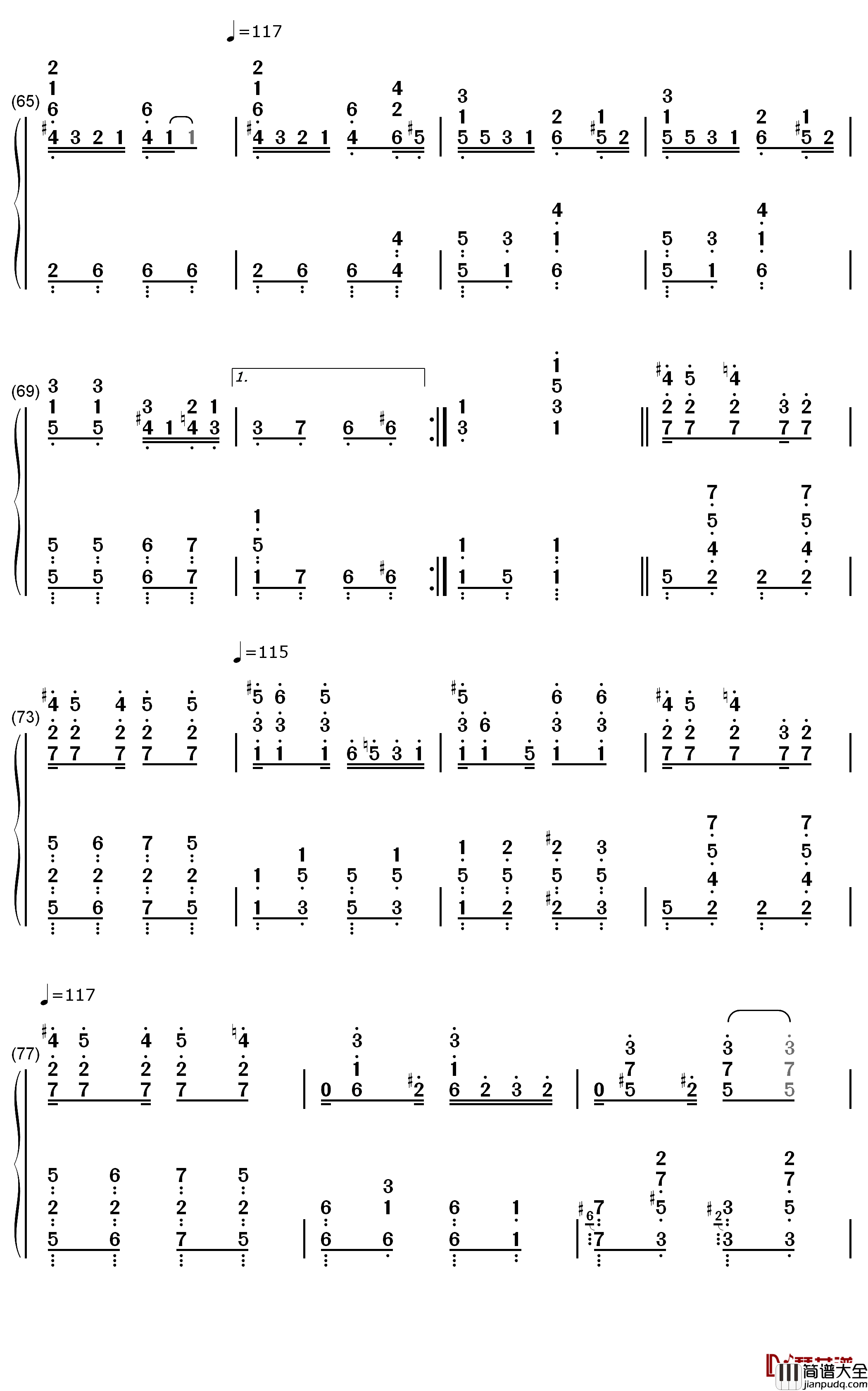 Lovers_Lane_Glide钢琴简谱_数字双手_Calvin_Woolsey