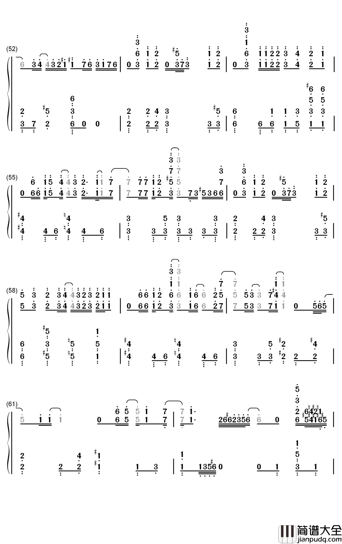 感電钢琴简谱_数字双手_米津玄师