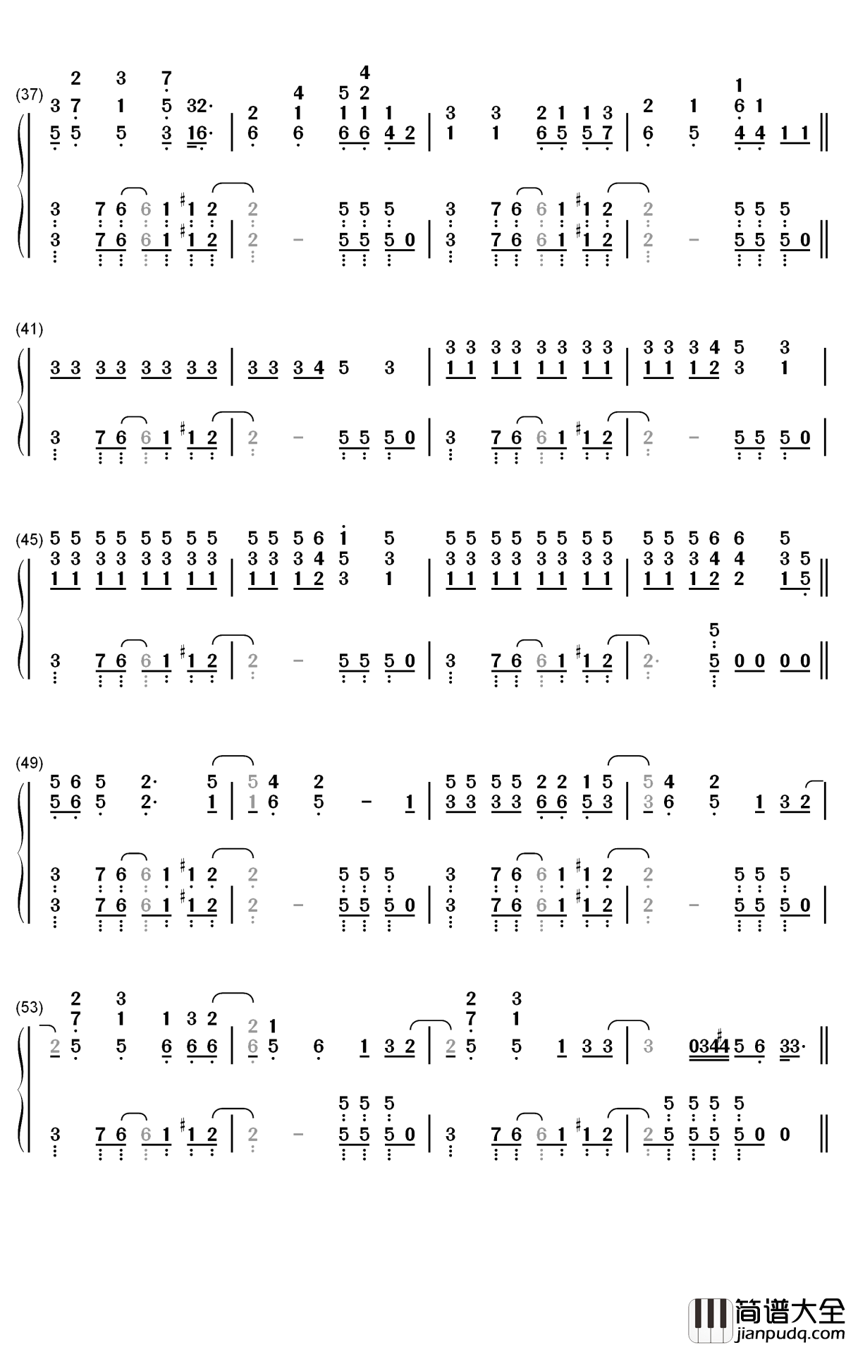 Sunday_Best钢琴简谱_数字双手_Surfaces