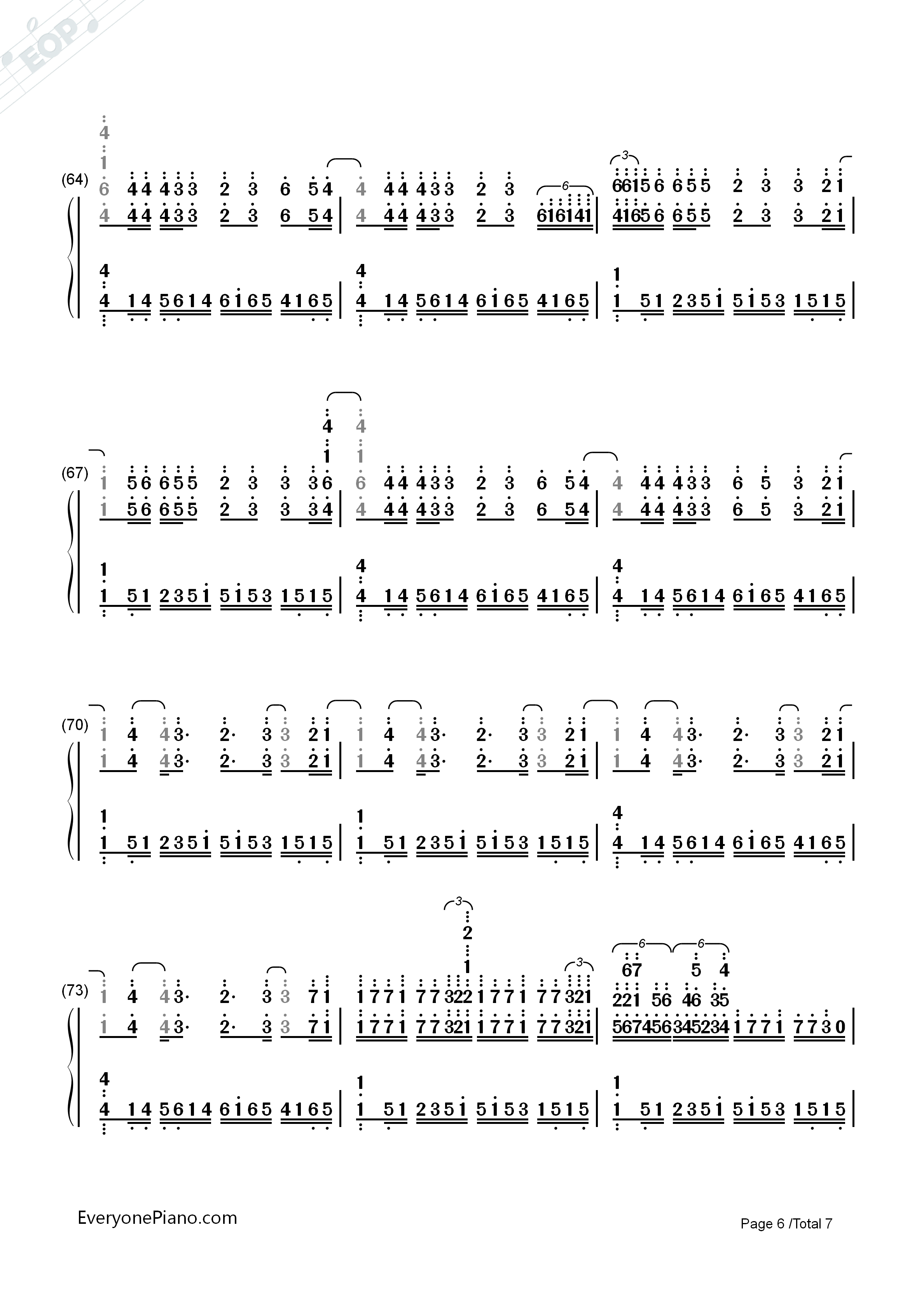 Steal_My_Girl钢琴简谱_One_Direction演唱
