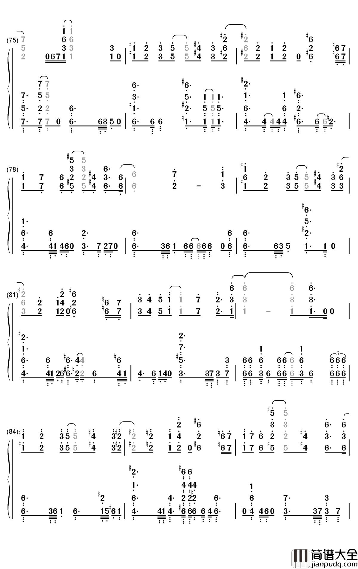 感電钢琴简谱_数字双手_米津玄师