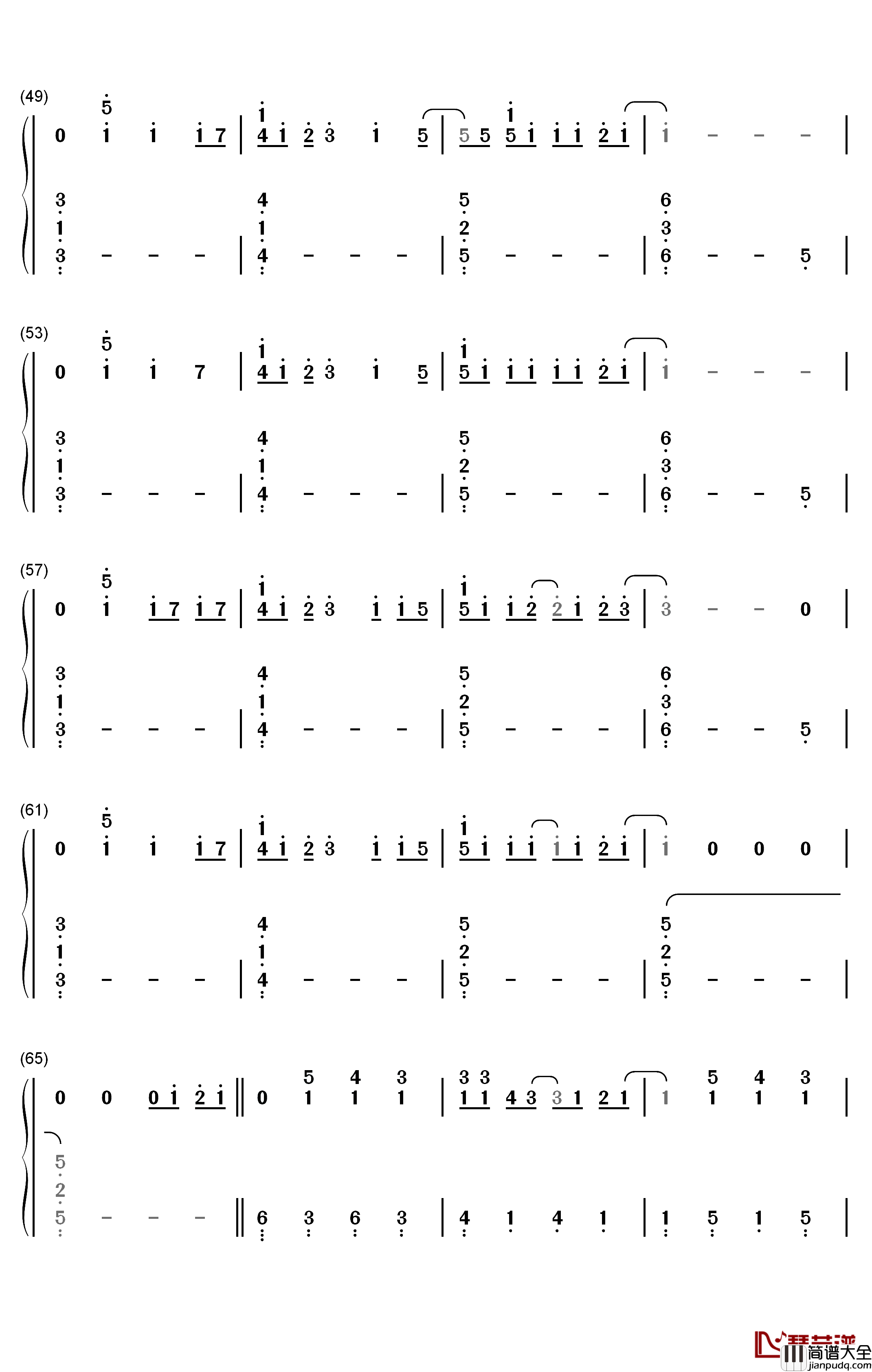 グランドエスケープ钢琴简谱_数字双手_Radwimps