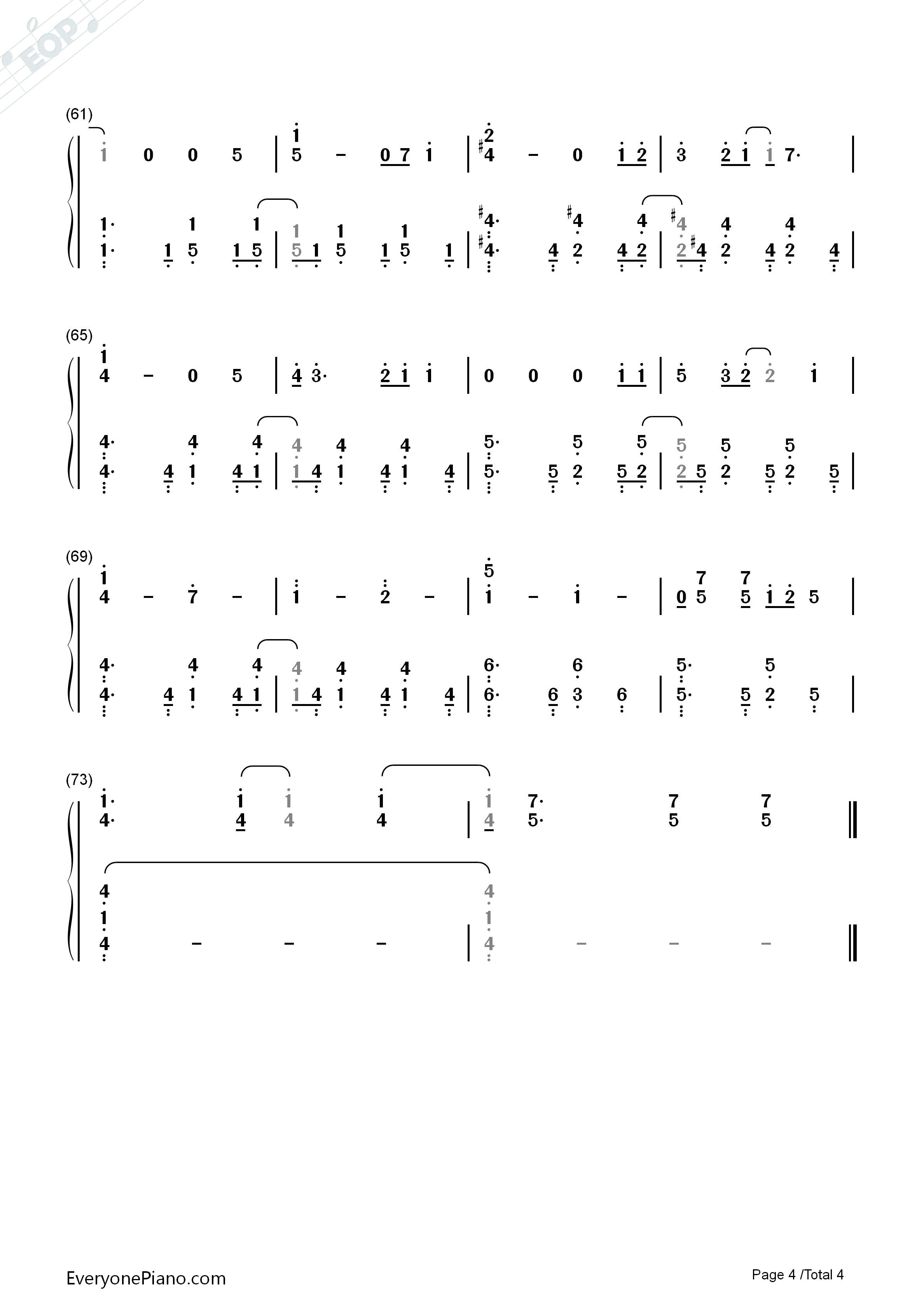 ファイター钢琴简谱_BUMP_OF_CHICKEN演唱