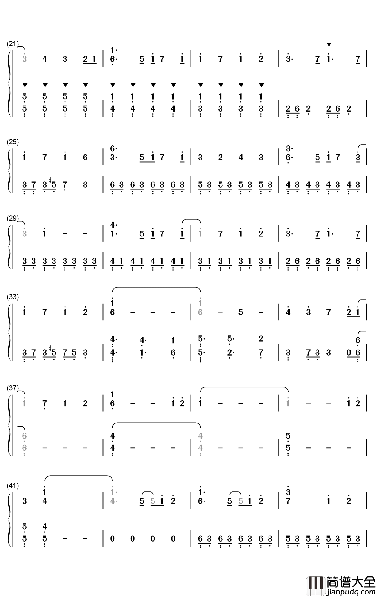 举头三尺天气晴钢琴简谱_数字双手_パロト