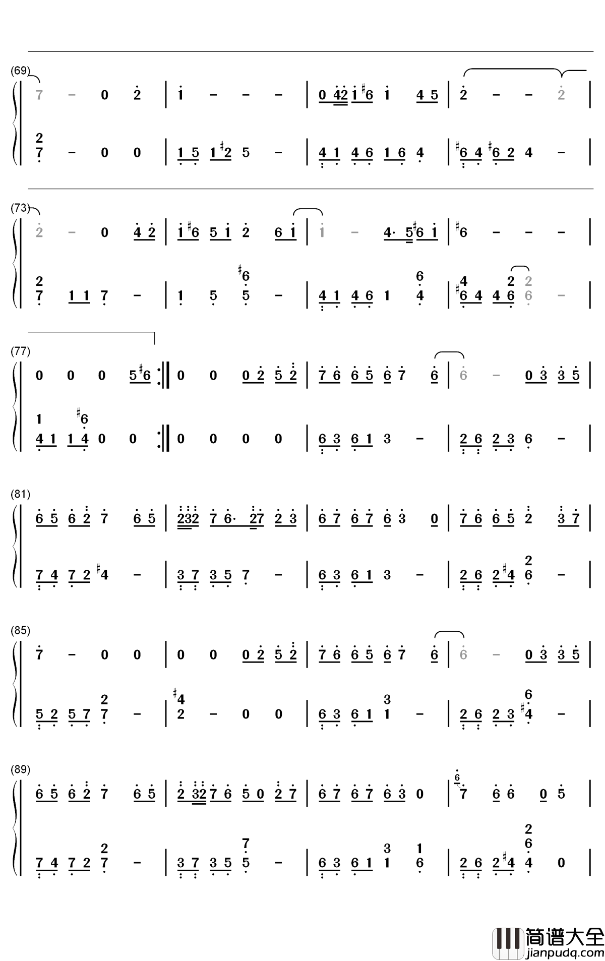 时光话钢琴简谱_数字双手_赵露思