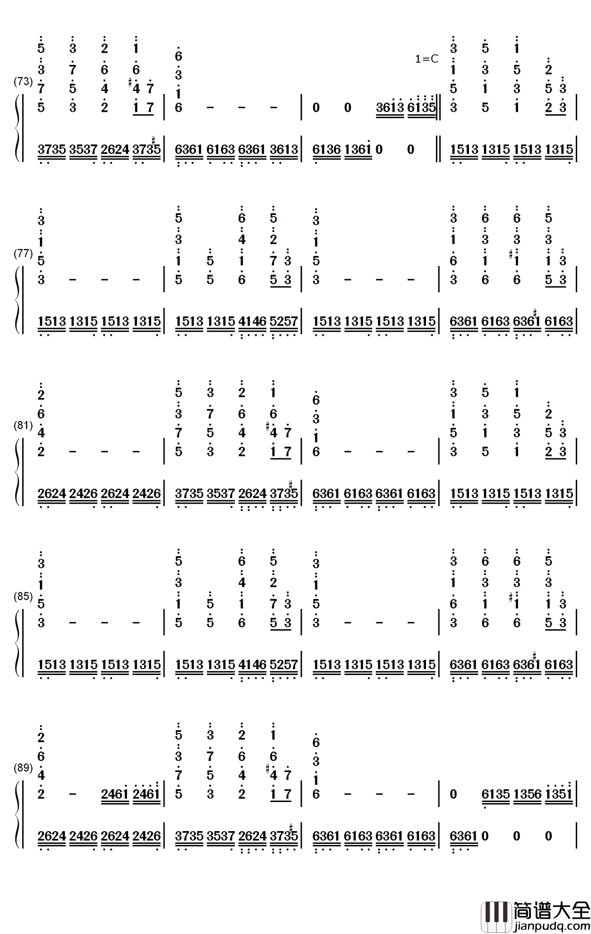 酒醉的蝴蝶钢琴简谱_数字双手_崔伟立