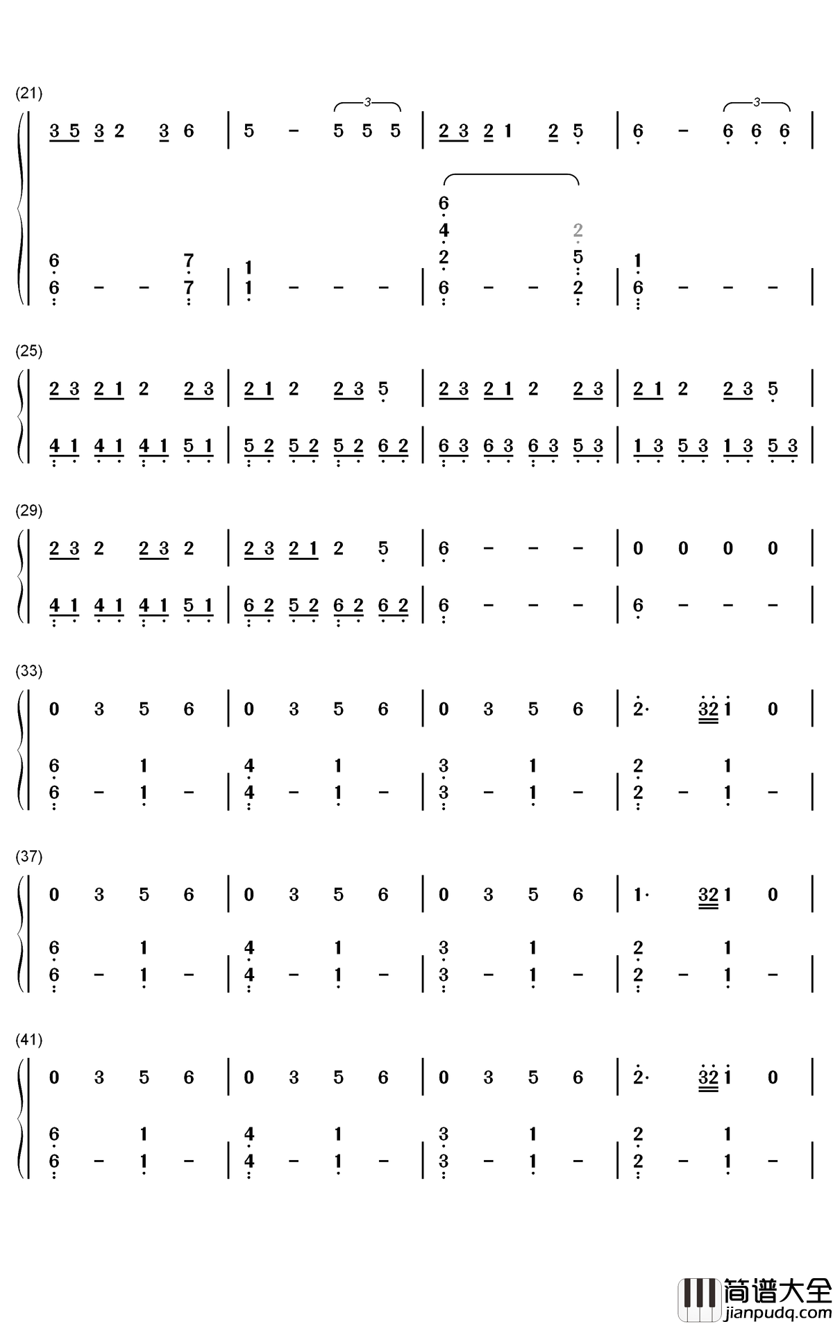 Fly_Away钢琴简谱_数字双手_TheFatRat_Anjulie