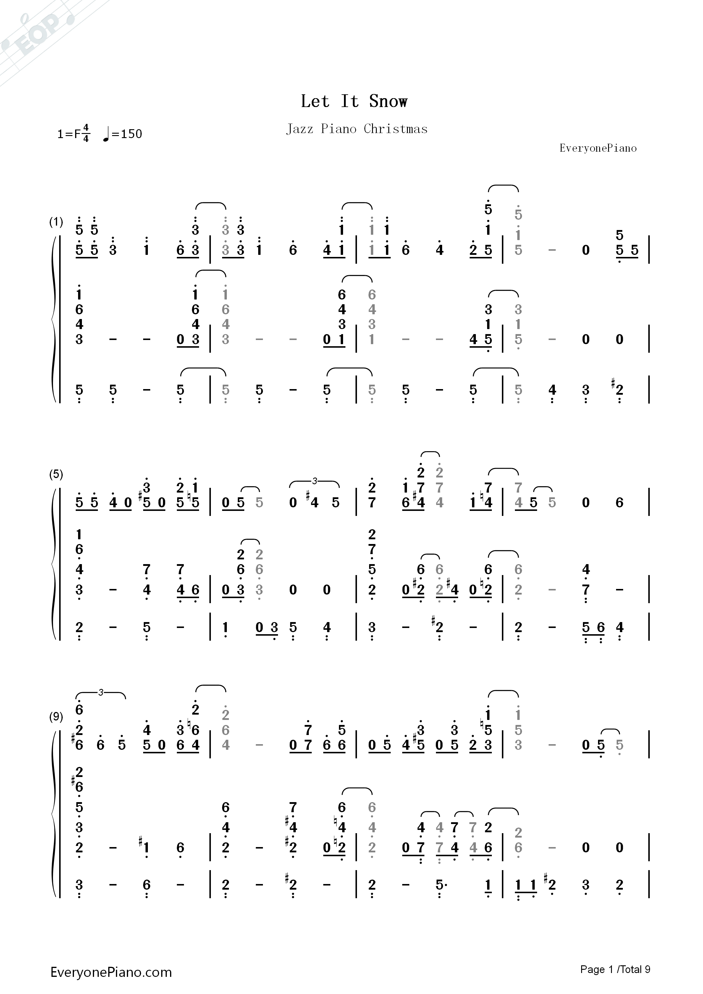 Let_It_Snow,_Let_It_Snow,_Let_It_Snow钢琴简谱_Beegie_Adair演唱