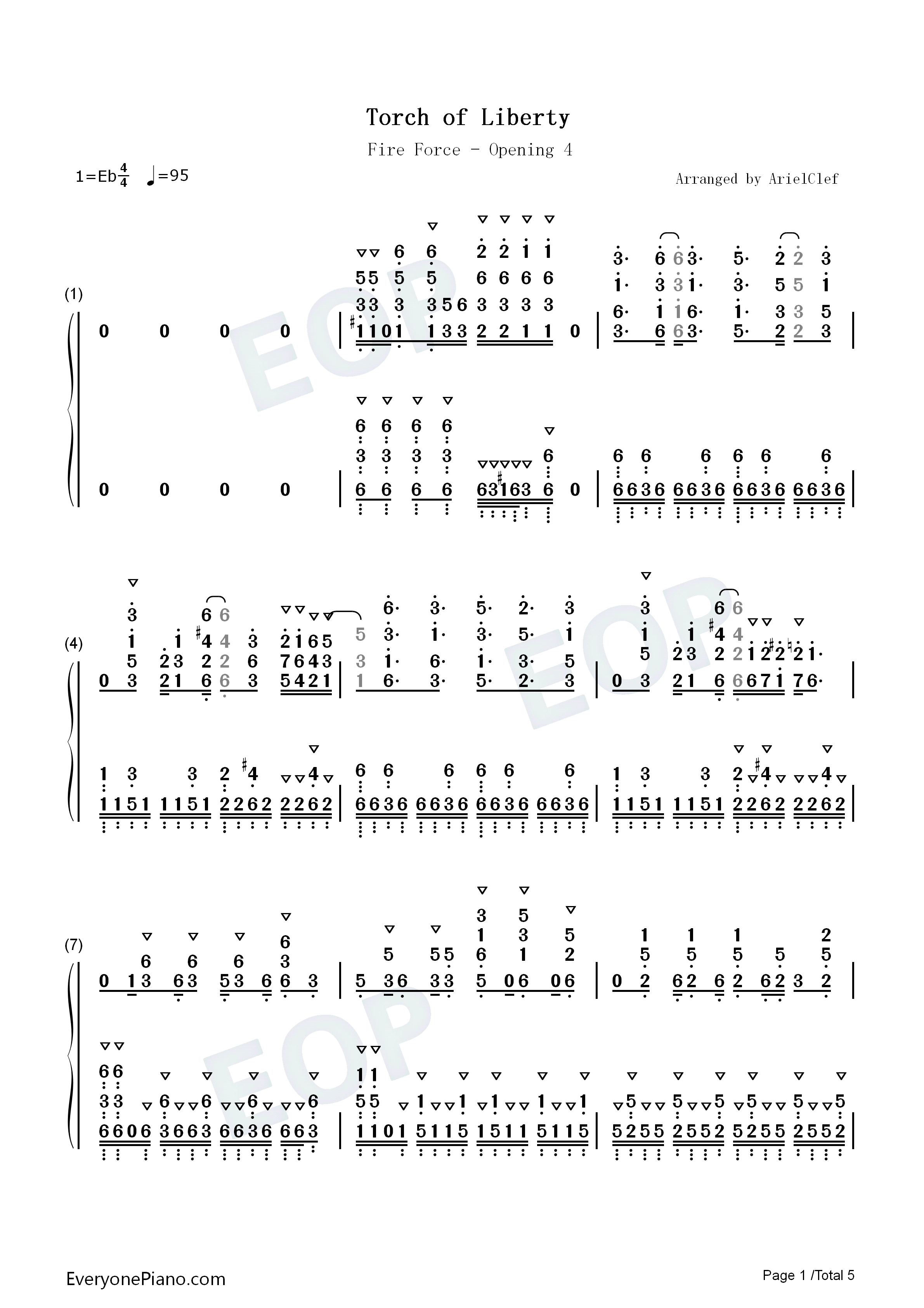 Torch_of_Liberty钢琴简谱_Kana_Boon演唱