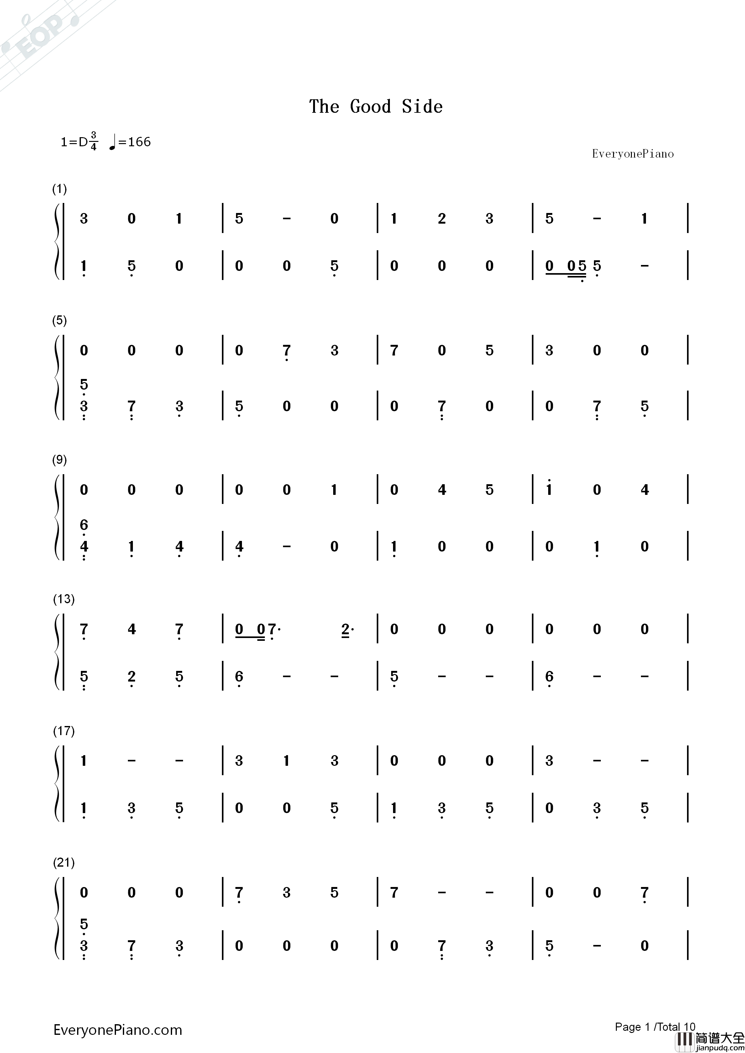 The_Good_Side钢琴简谱_Troye_Sivan演唱