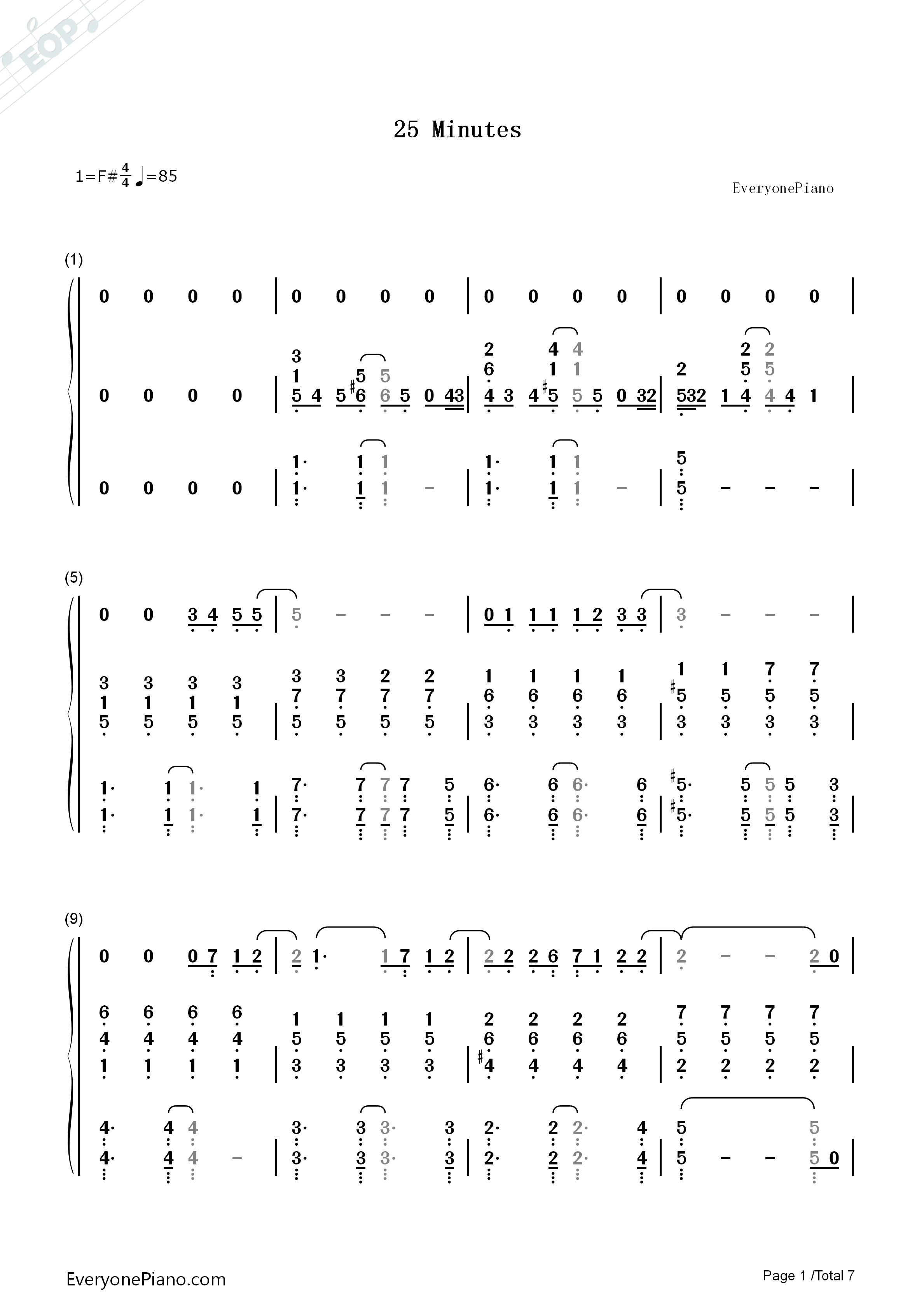 25_Minutes钢琴简谱_Michael_Learns_To_Rock演唱