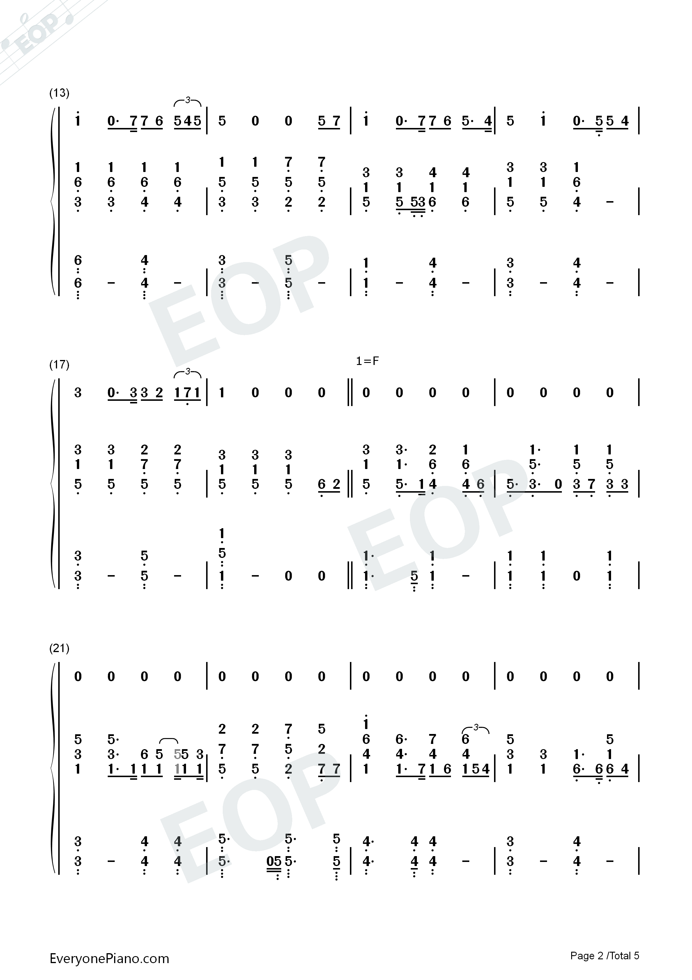 You_Raise_Me_Up钢琴简谱_Westlife演唱