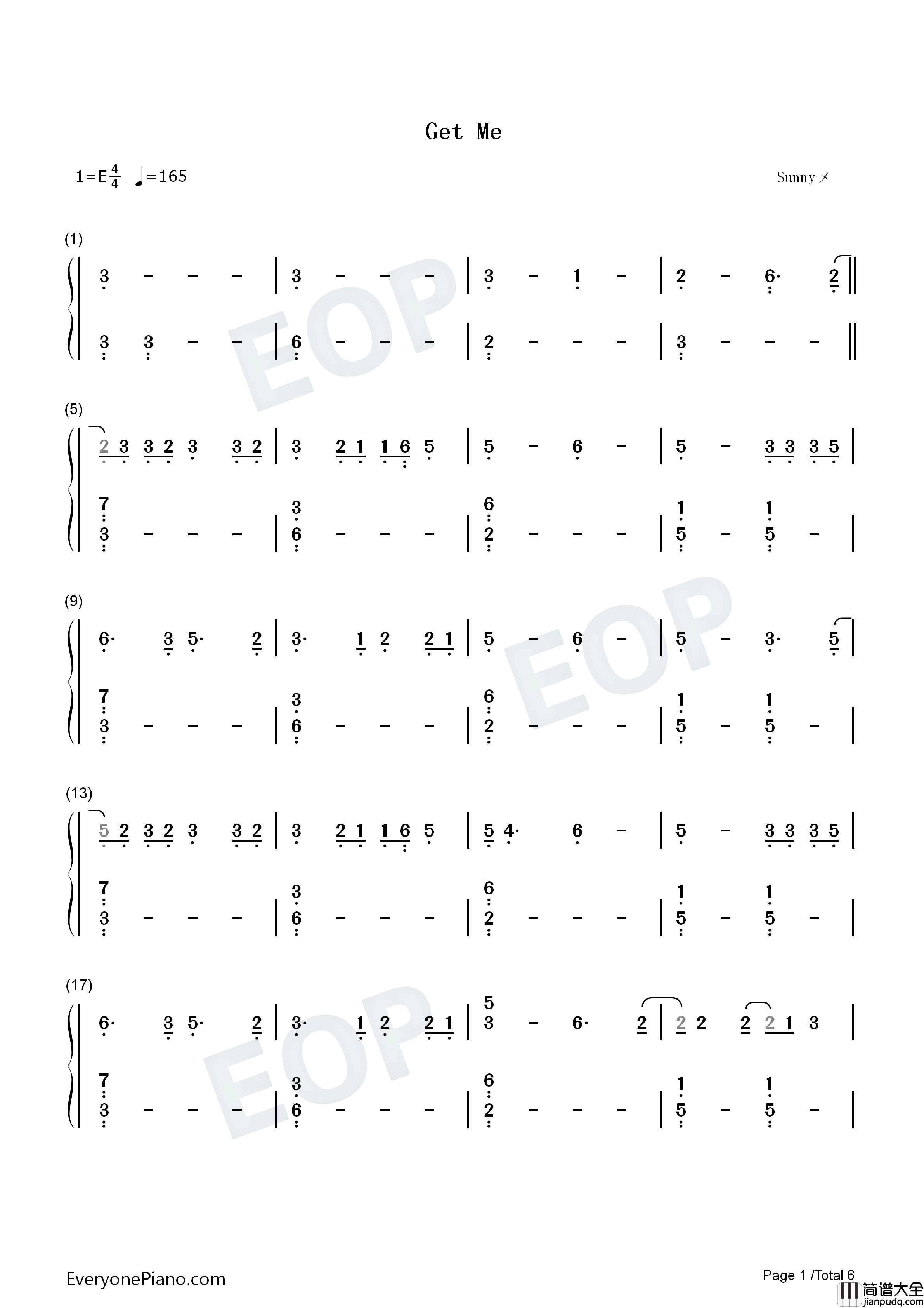 Get_Me钢琴简谱_Justin_Bieber_Kehlani演唱