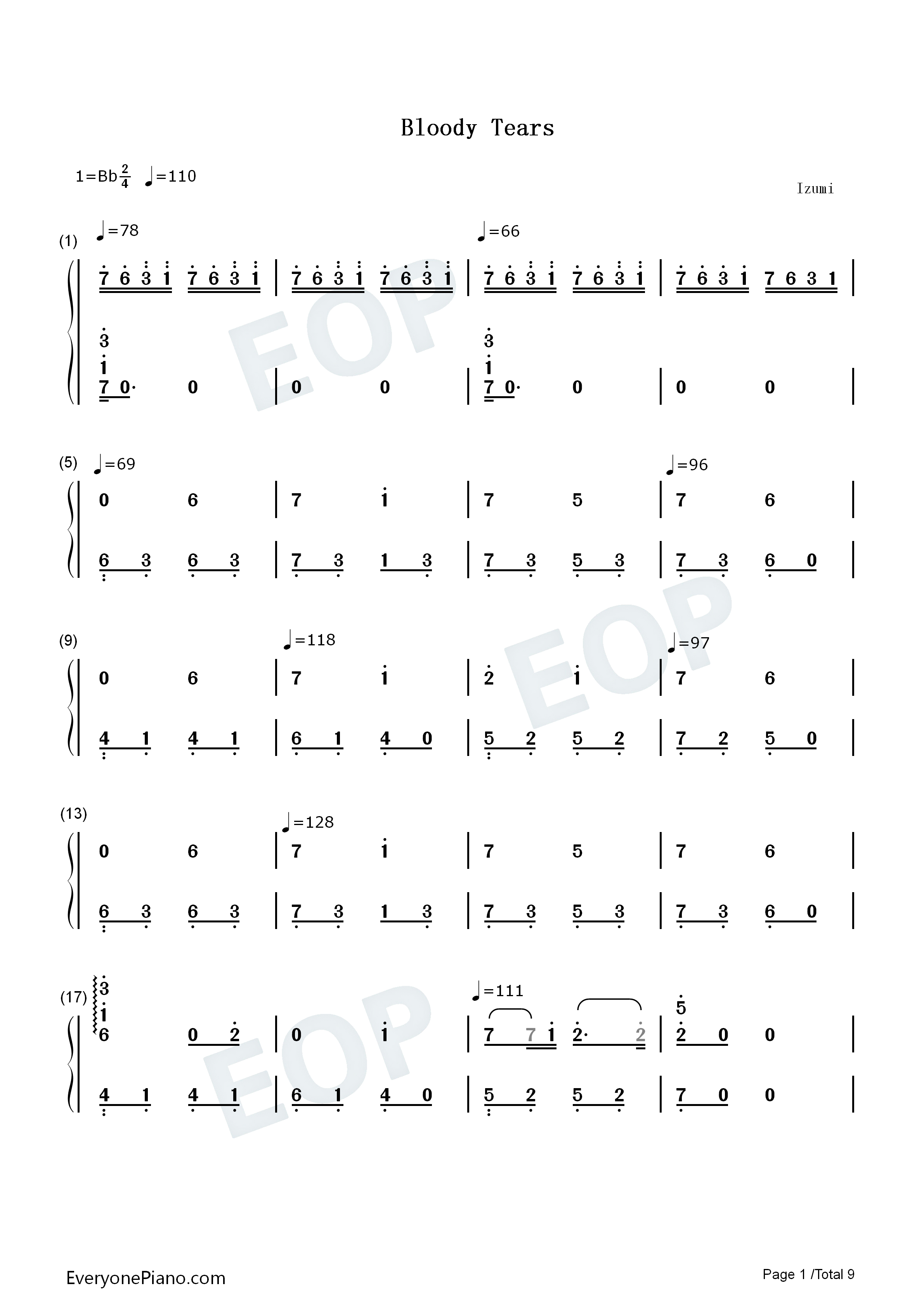 ~血の涙~Bloody_Tears钢琴简谱_松原健一 Matsubara演唱