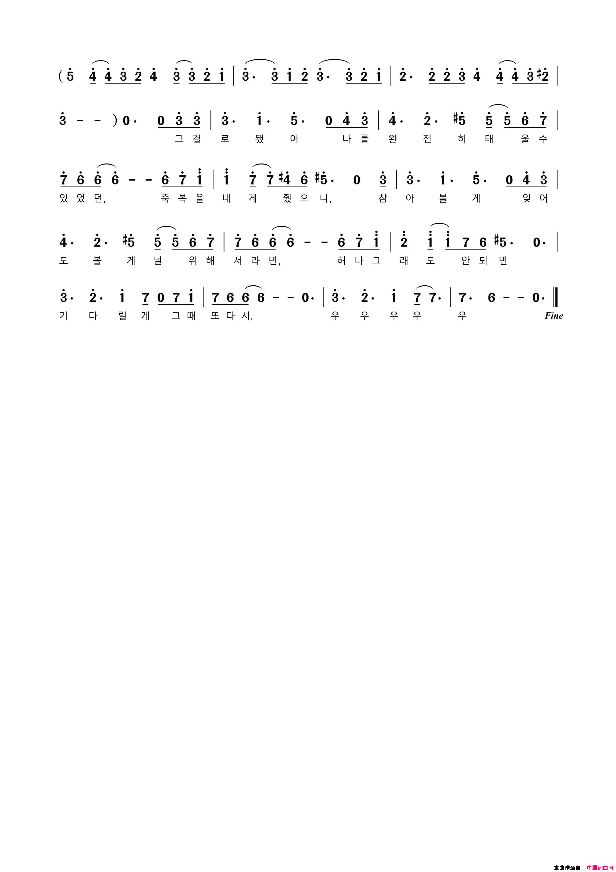 【韩】그때또다시译名_那时又再次_简谱_任昌丁演唱