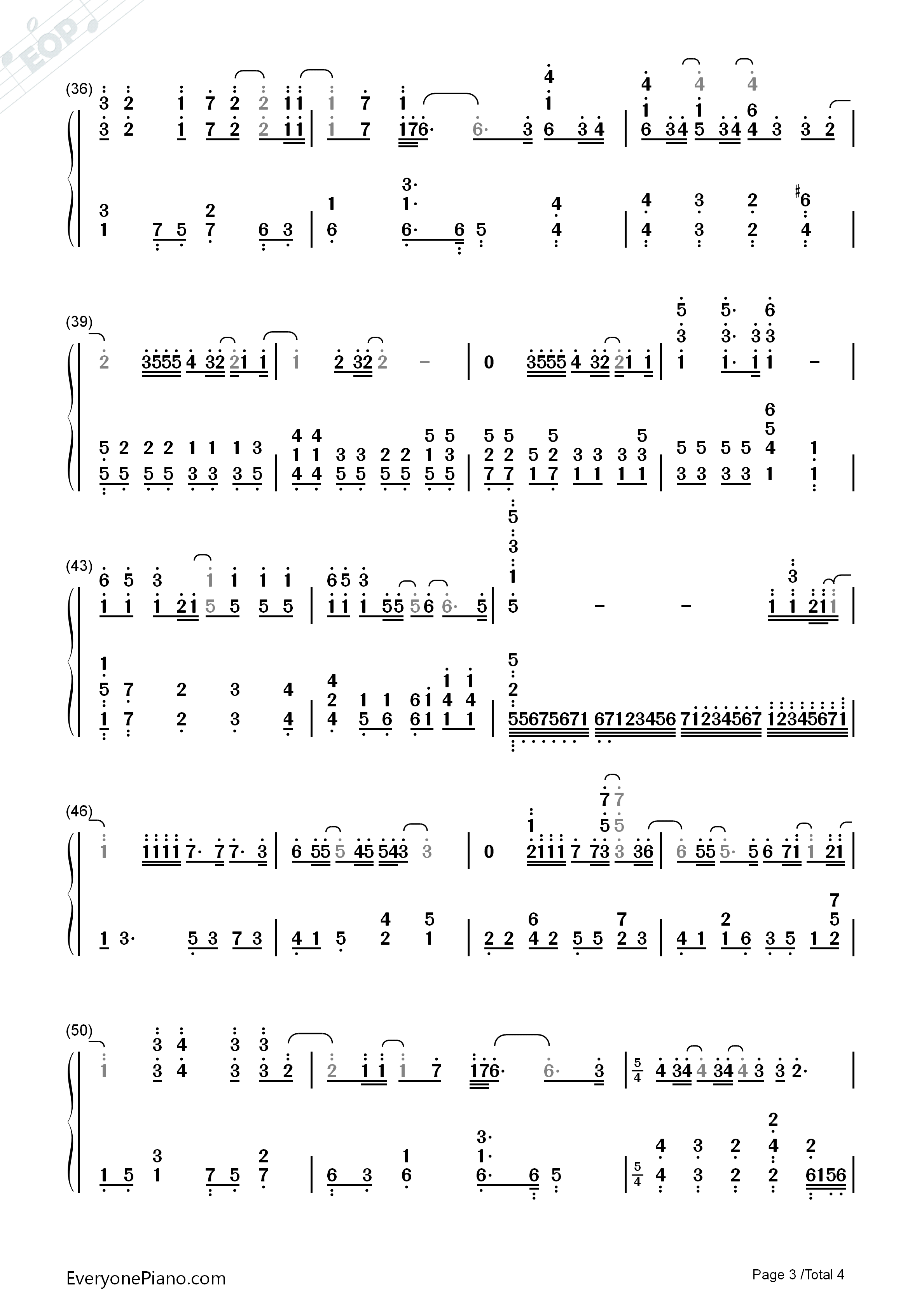 There_You'll_Be钢琴简谱_Faith_Hill__费丝希尔演唱