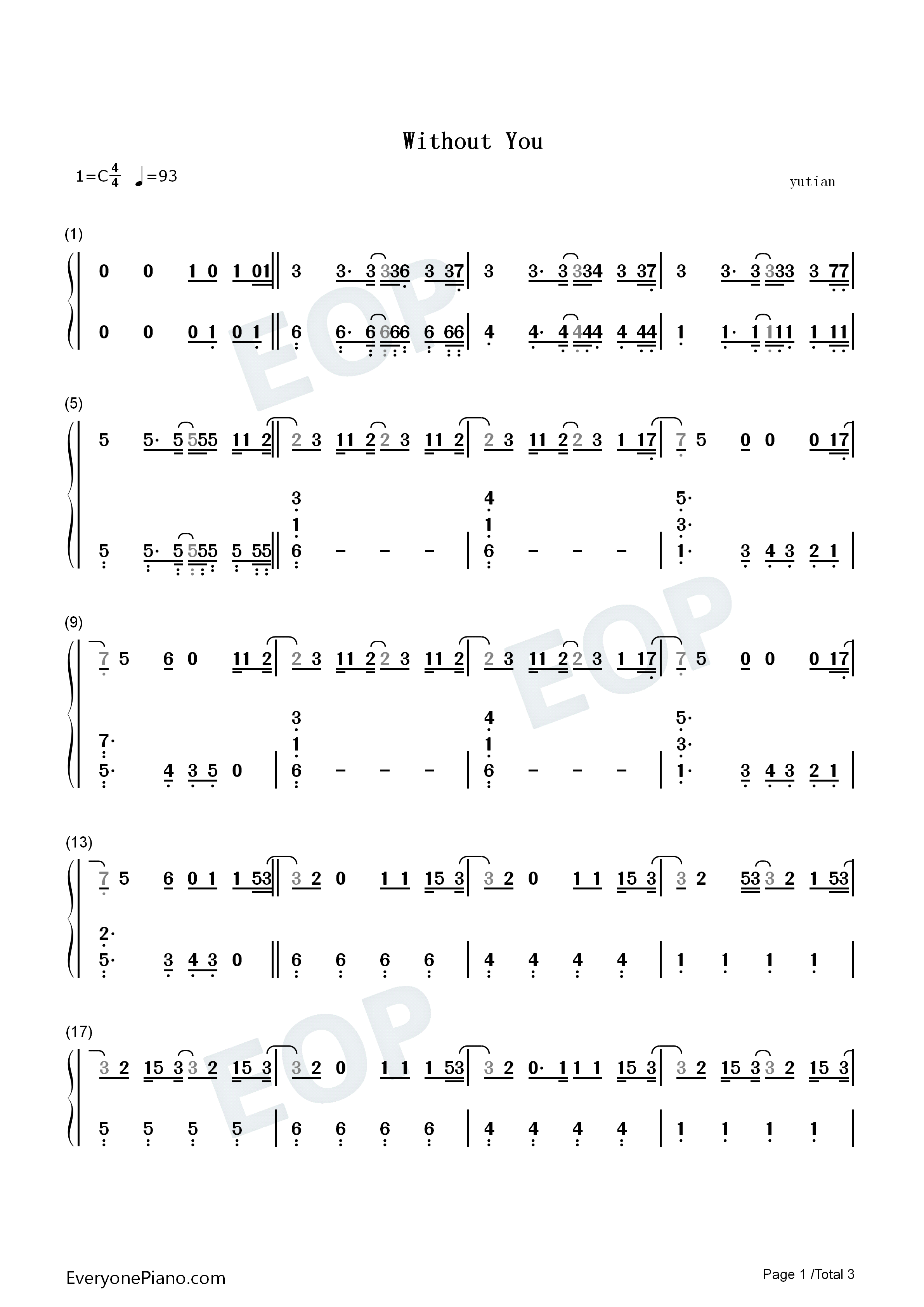 Without_You钢琴简谱_The_Kid_Laroi演唱