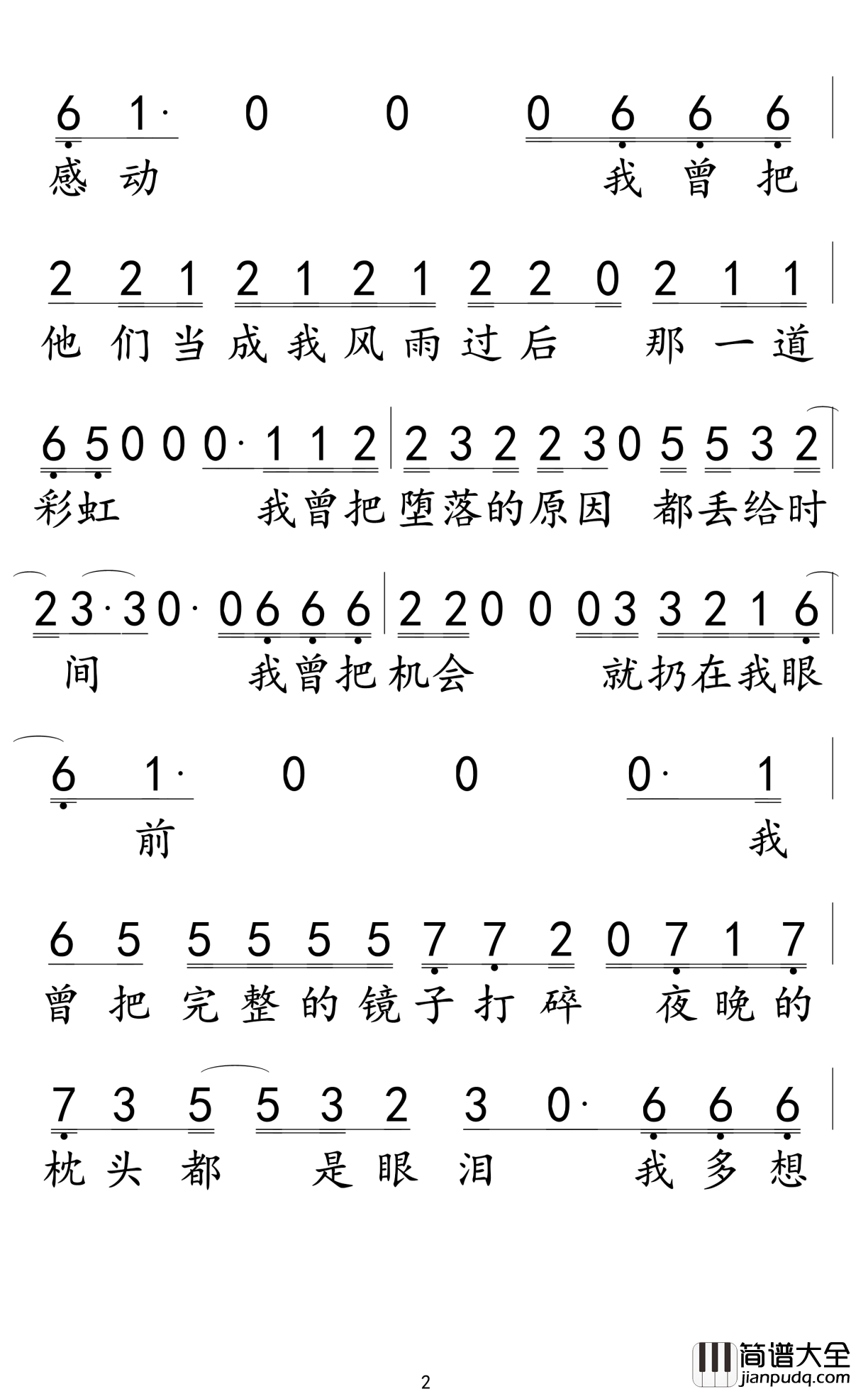 我曾简谱_隔壁老樊演唱_抖音热门歌曲