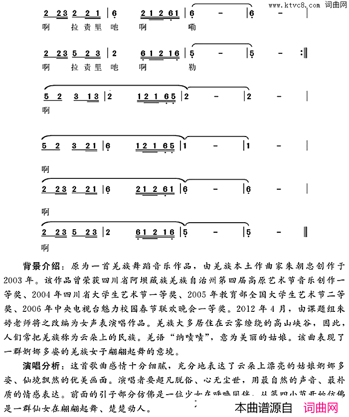 云朵上的纳啧啧简谱