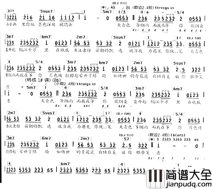 青花瓷简谱_周杰伦演唱